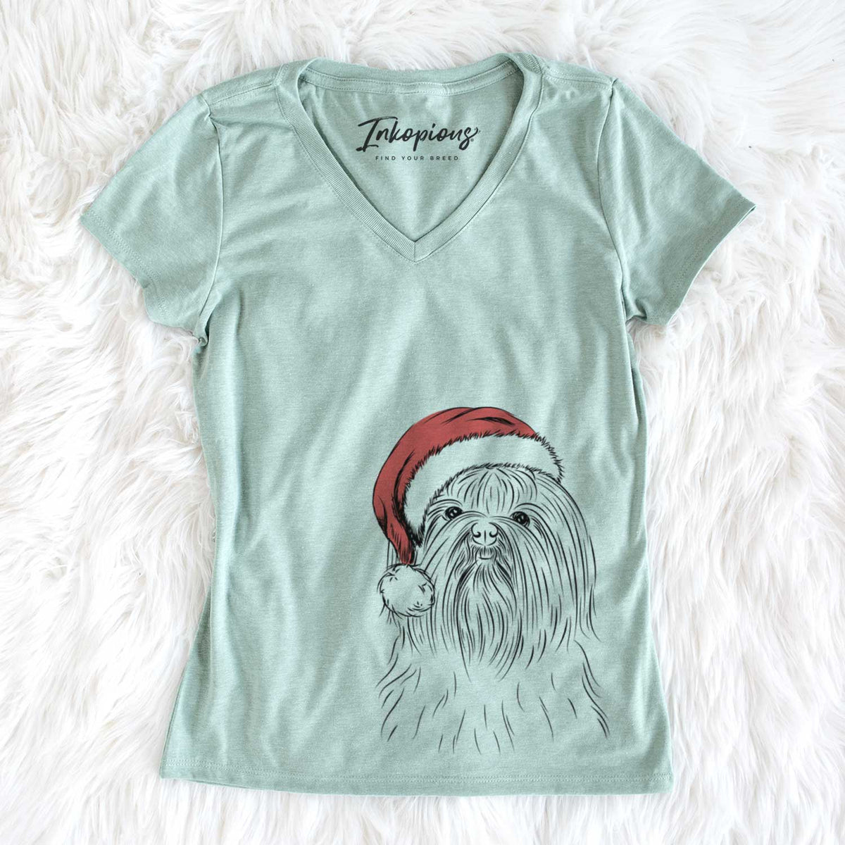 Santa Sabine the Shih Tzu - Women&#39;s V-neck Shirt