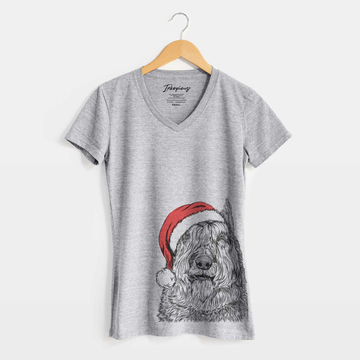 Santa Sabre the Bouvier Des Flandres - Women's V-neck Shirt