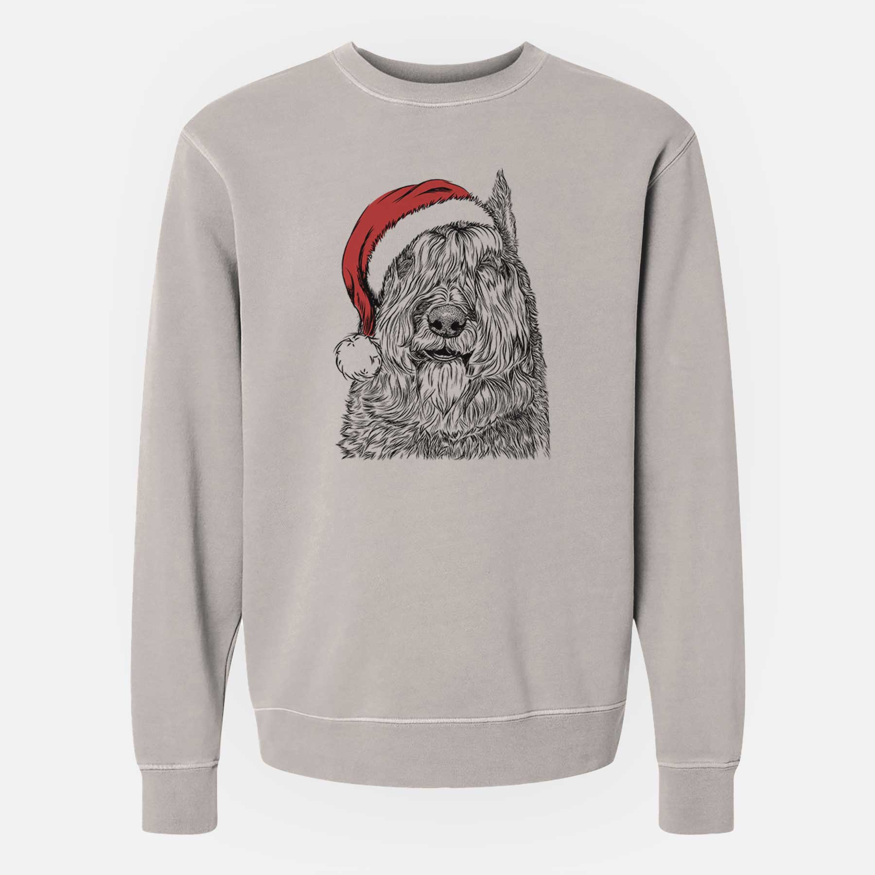 Santa Sabre the Bouvier Des Flandres - Unisex Pigment Dyed Crew Sweatshirt