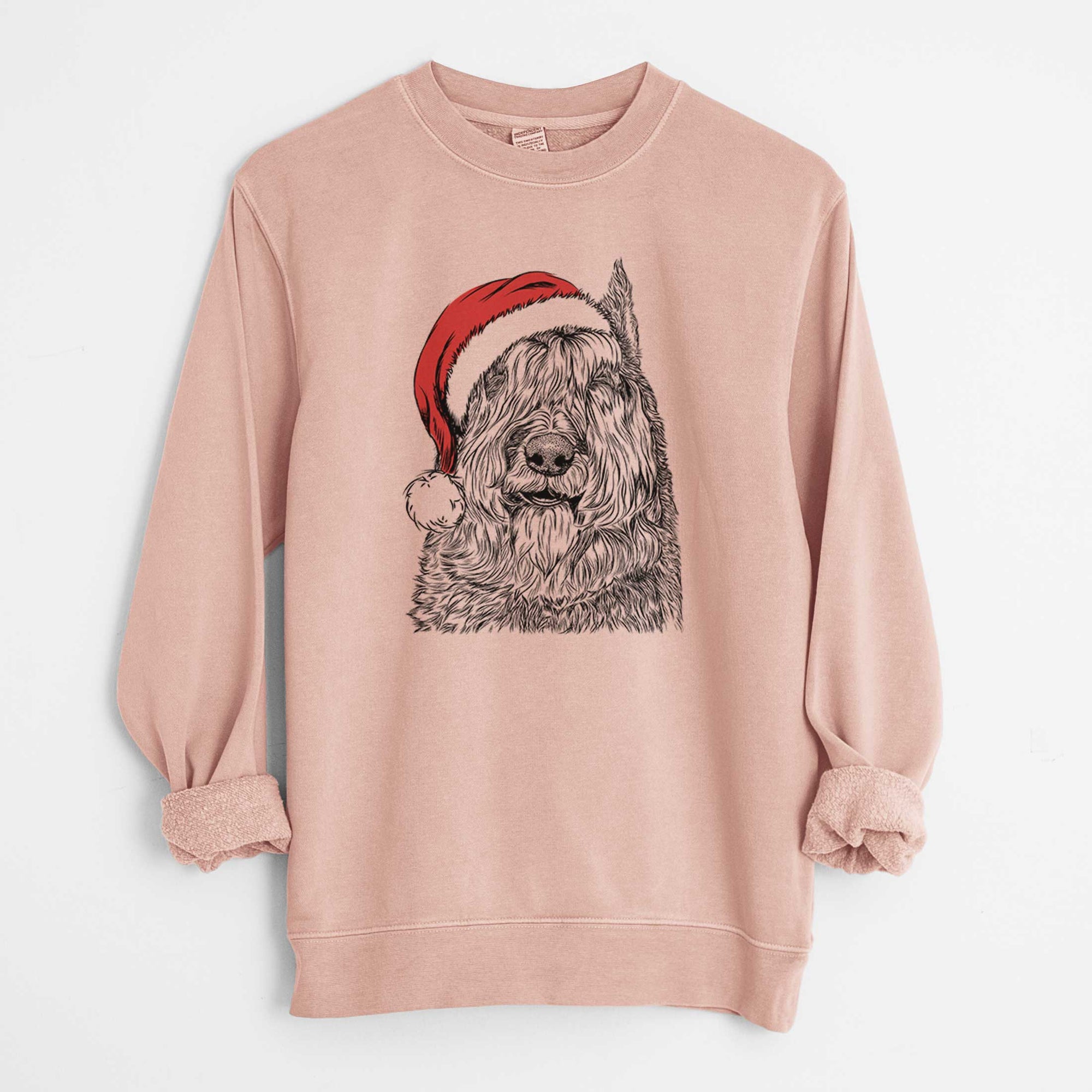 Santa Sabre the Bouvier Des Flandres - Unisex Pigment Dyed Crew Sweatshirt