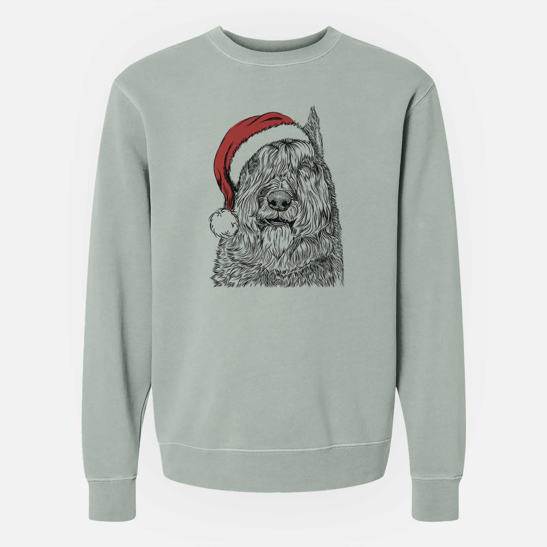 Santa Sabre the Bouvier Des Flandres - Unisex Pigment Dyed Crew Sweatshirt