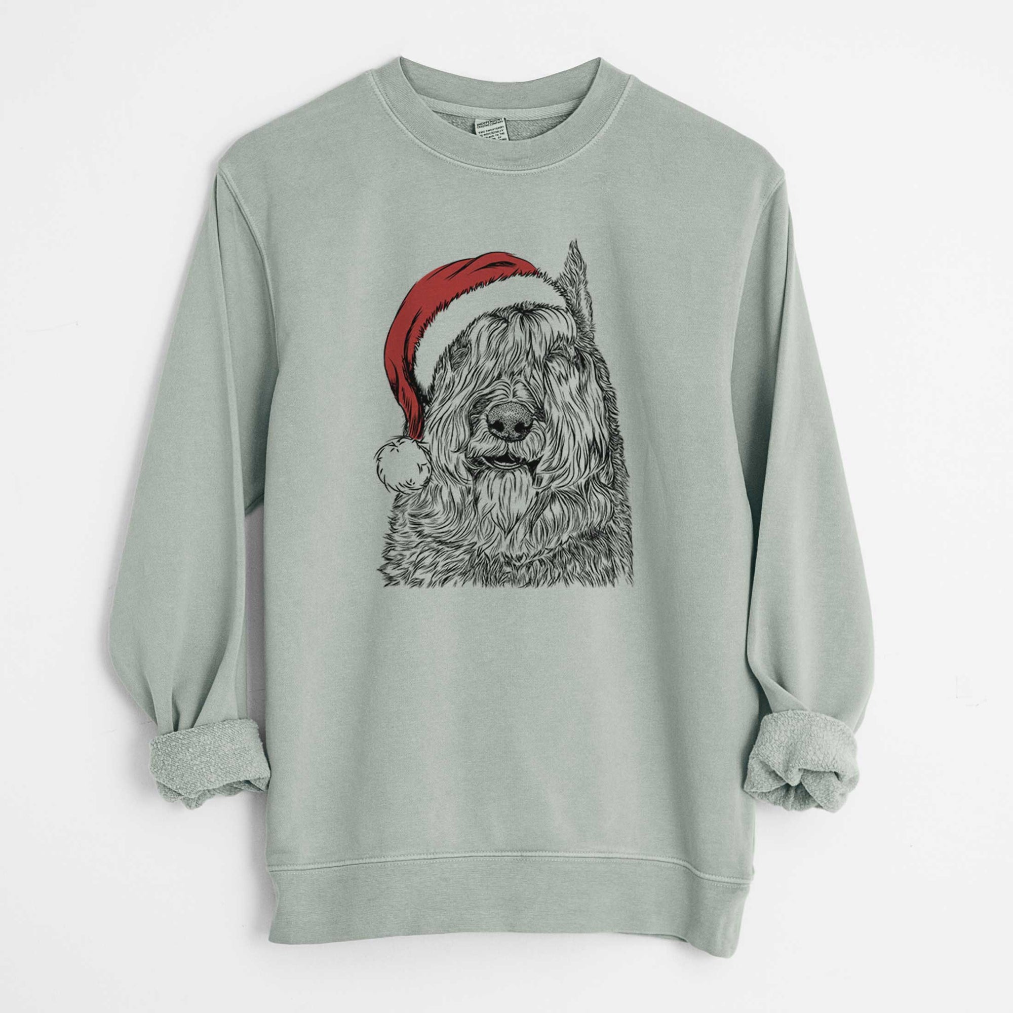 Santa Sabre the Bouvier Des Flandres - Unisex Pigment Dyed Crew Sweatshirt