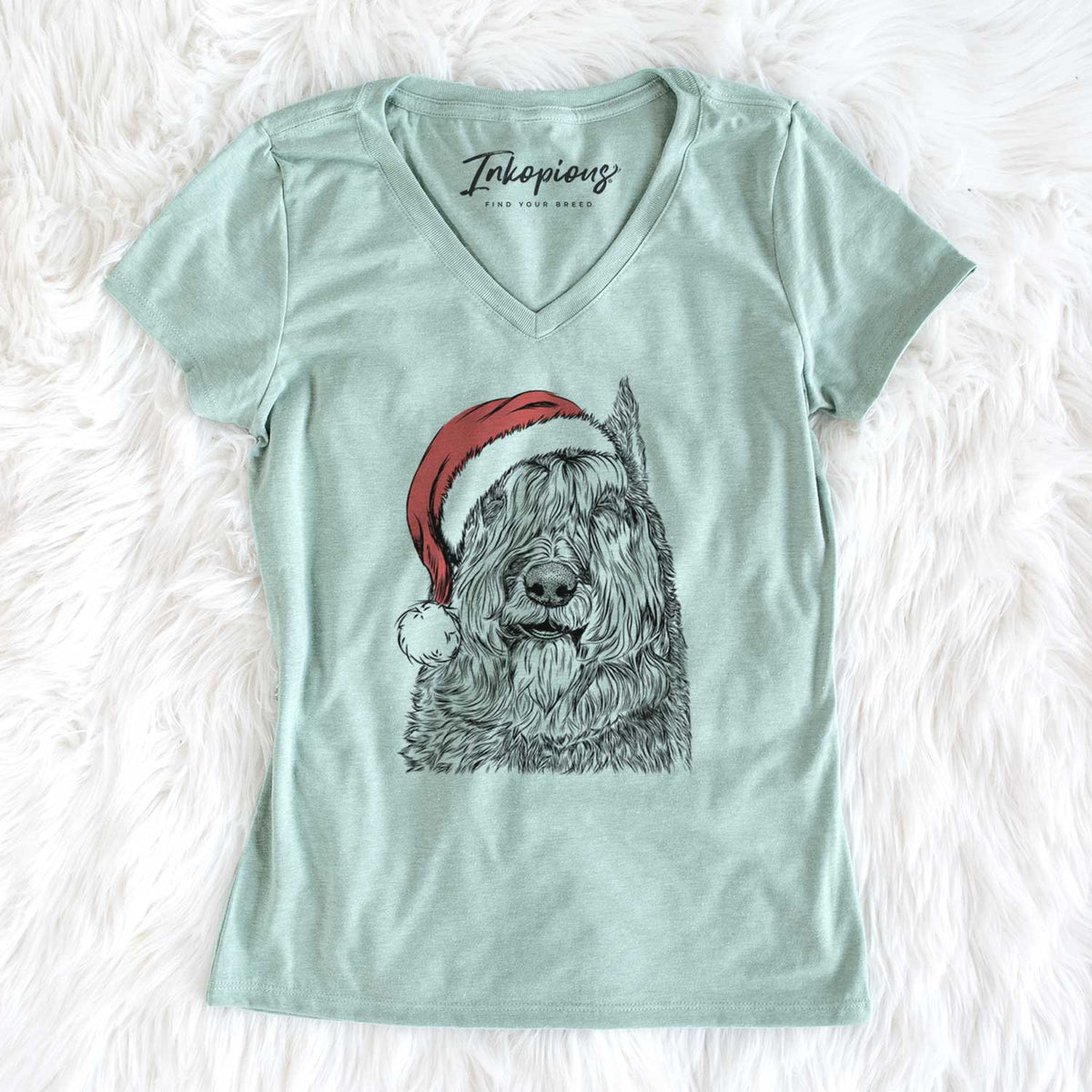 Santa Sabre the Bouvier Des Flandres - Women's V-neck Shirt