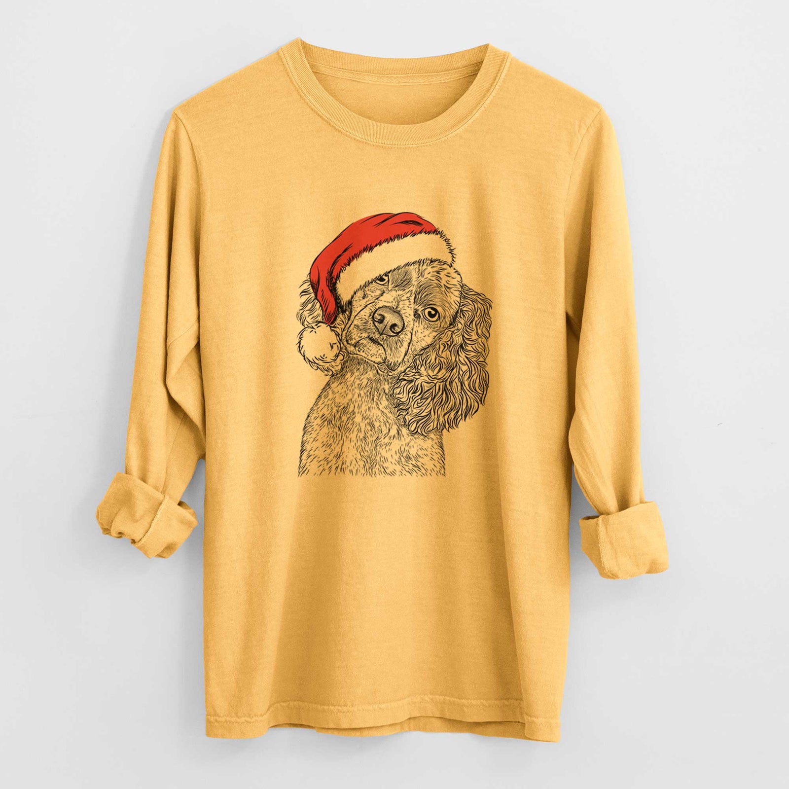 Santa Sadie the Cocker Spaniel - Heavyweight 100% Cotton Long Sleeve