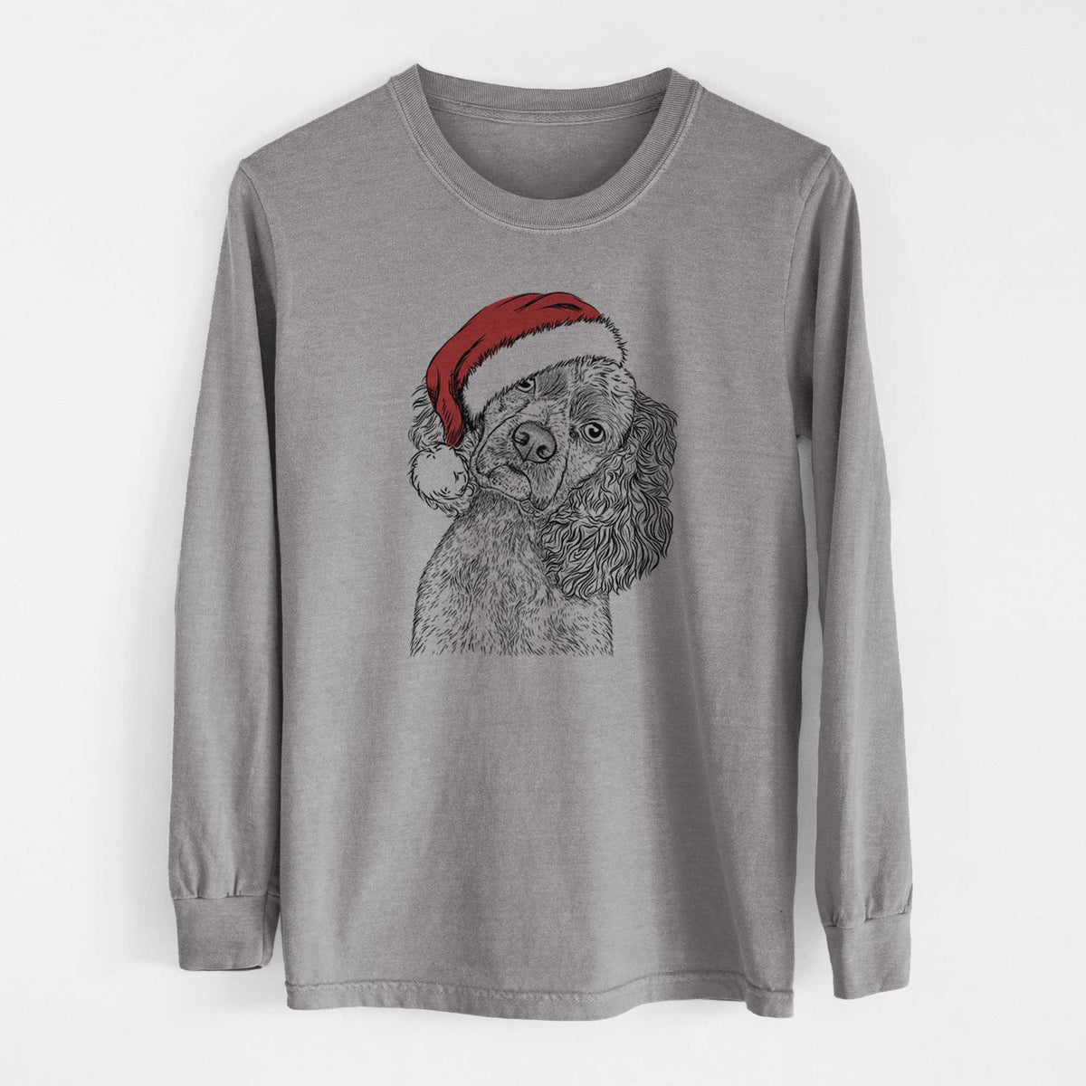 Santa Sadie the Cocker Spaniel - Heavyweight 100% Cotton Long Sleeve
