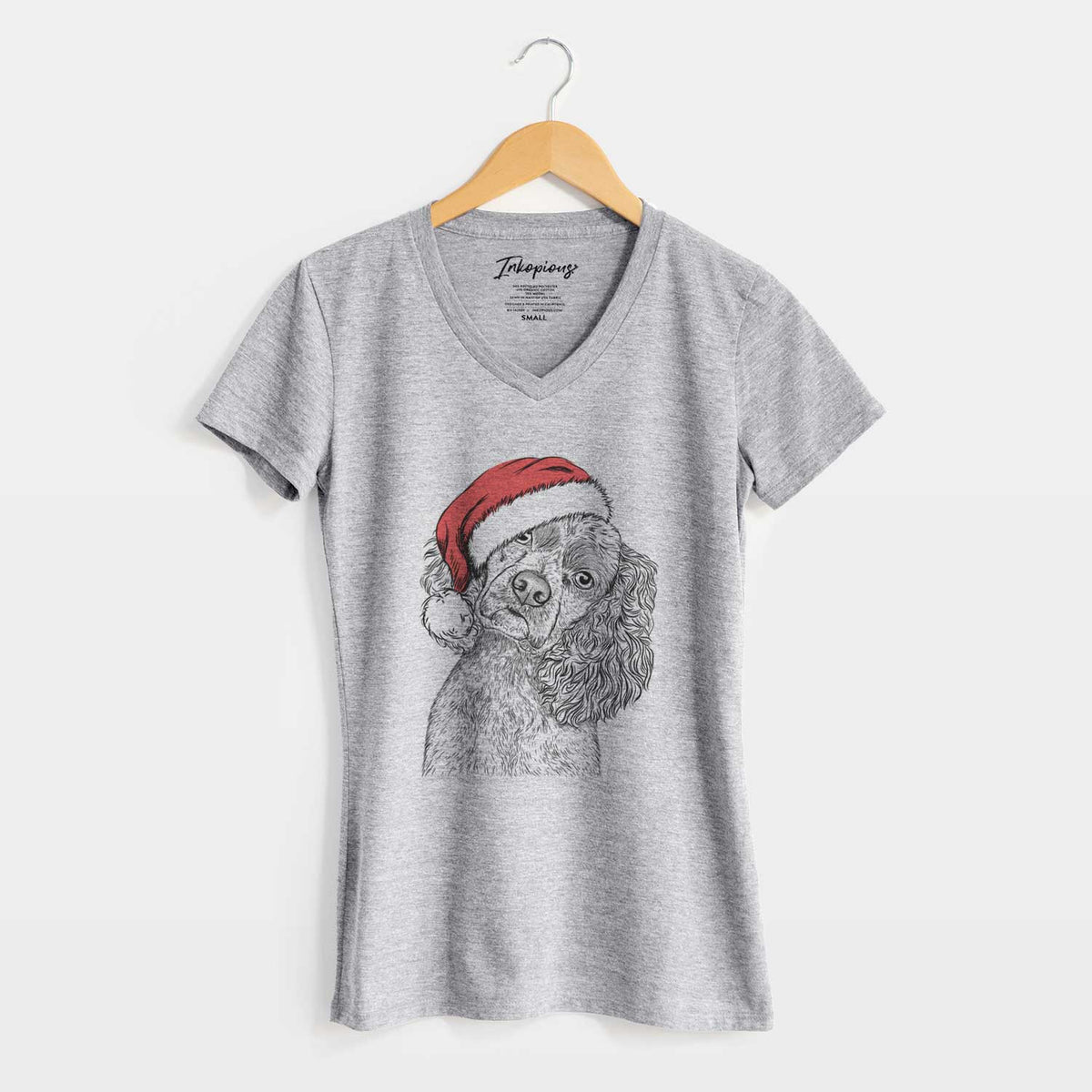 Santa Sadie the Cocker Spaniel - Women's V-neck Shirt