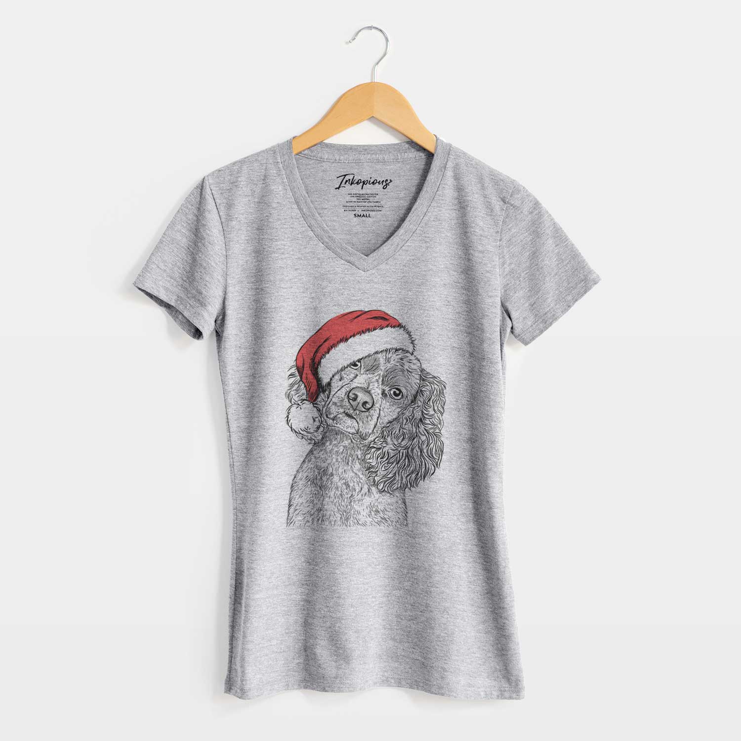 Santa Sadie the Cocker Spaniel - Women's V-neck Shirt
