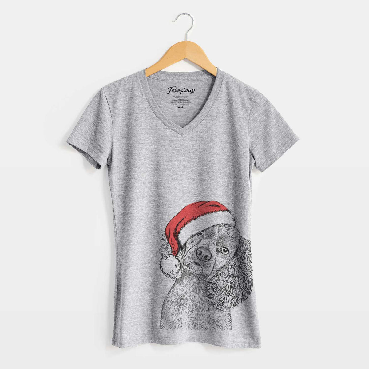 Santa Sadie the Cocker Spaniel - Women's V-neck Shirt