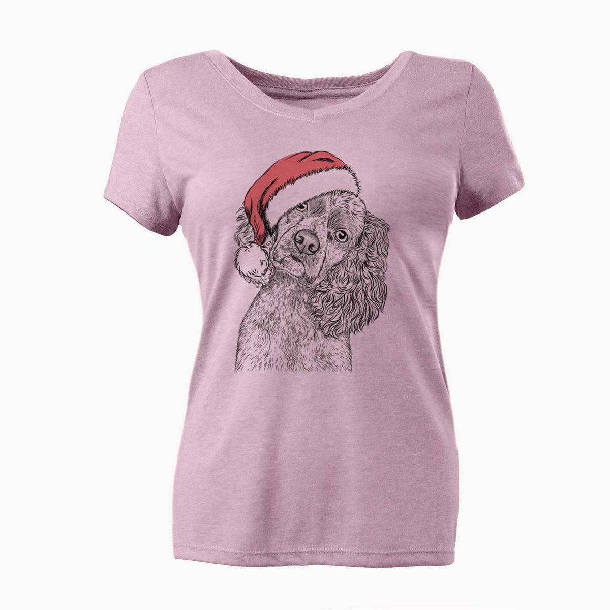 Santa Sadie the Cocker Spaniel - Women's V-neck Shirt