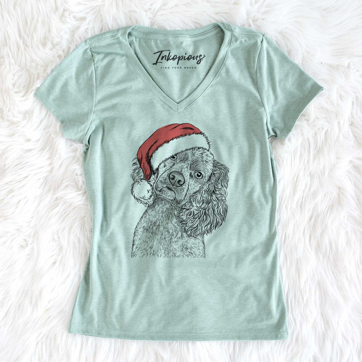 Santa Sadie the Cocker Spaniel - Women's V-neck Shirt