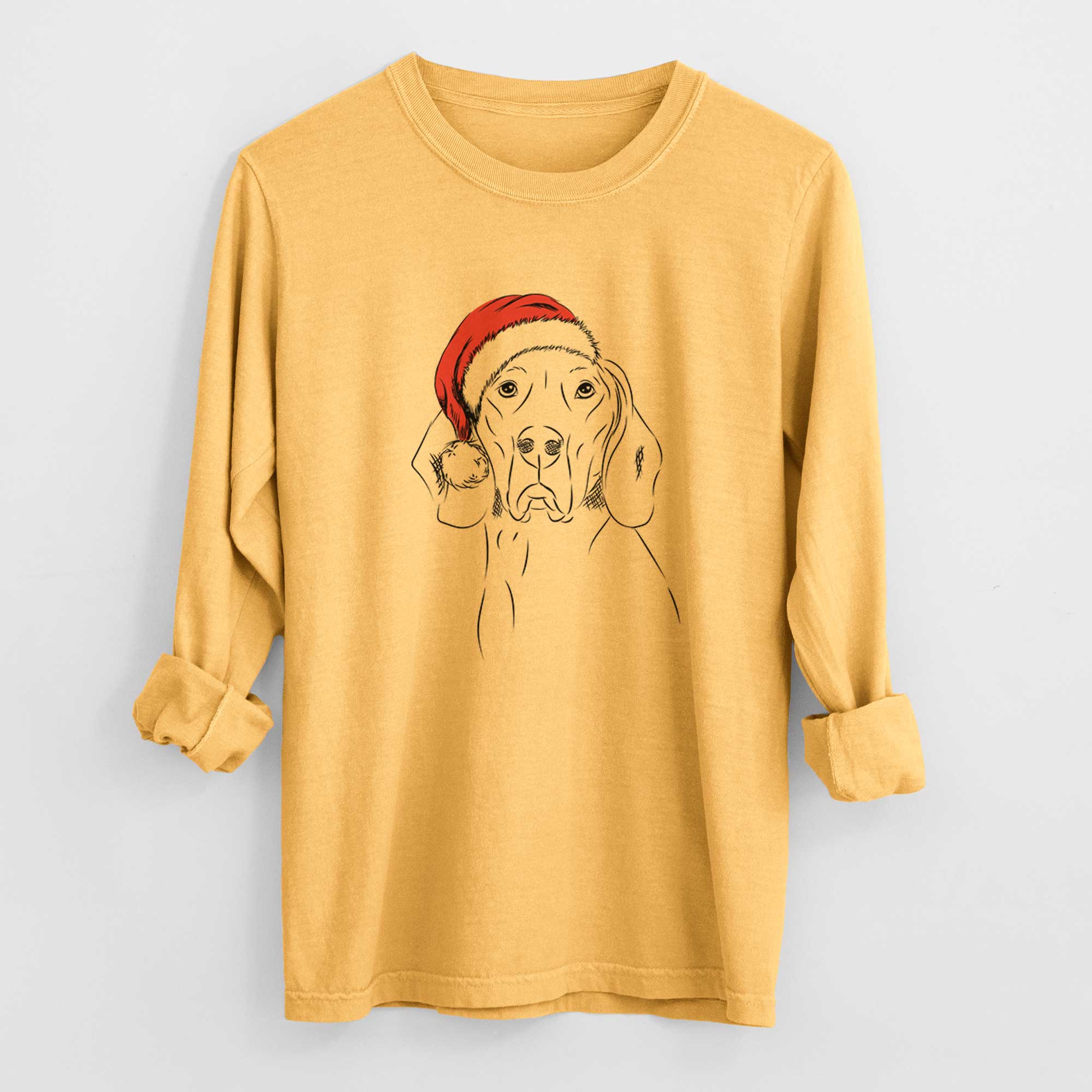 Santa Sagan the Coonhound - Heavyweight 100% Cotton Long Sleeve