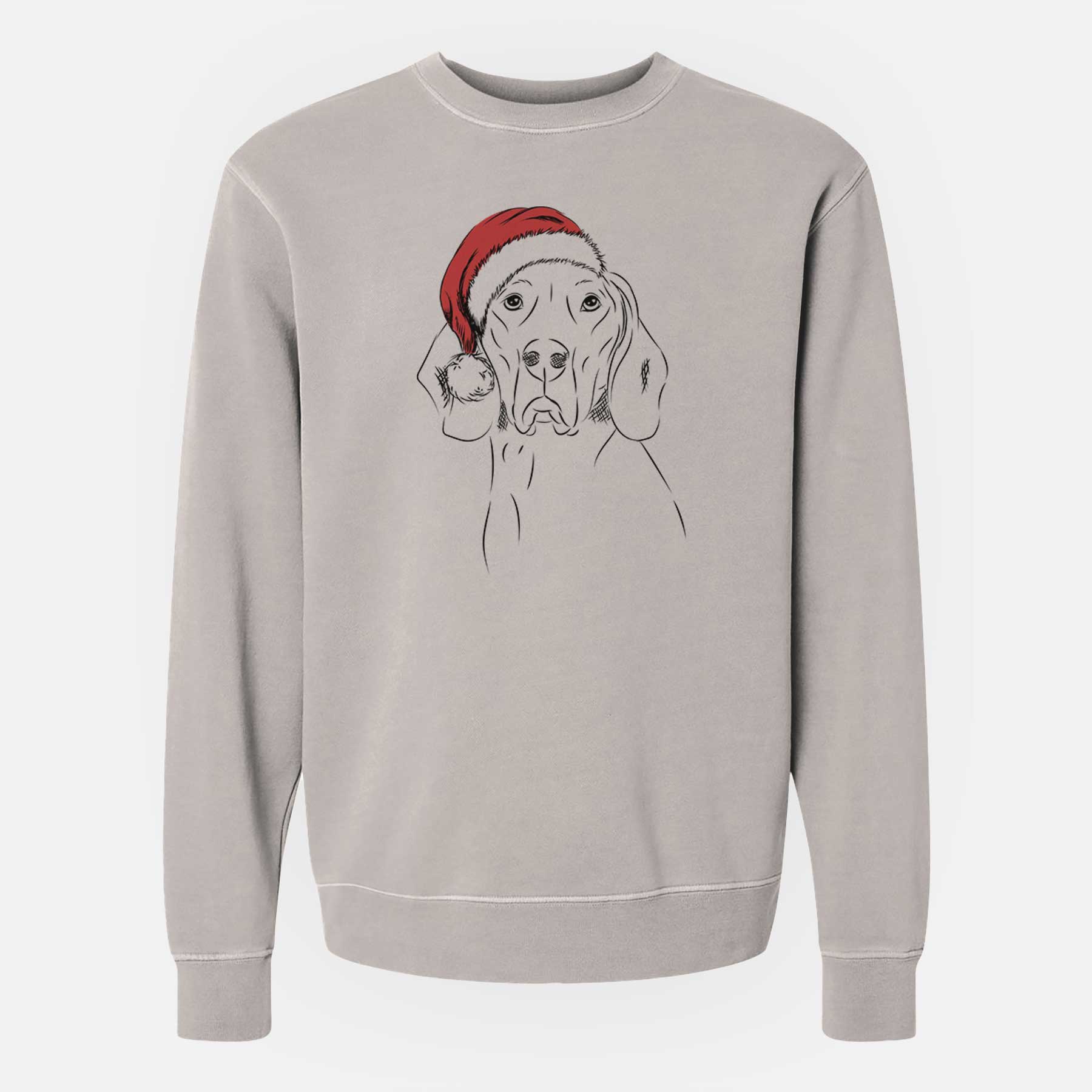 Santa Sagan the Coonhound - Unisex Pigment Dyed Crew Sweatshirt