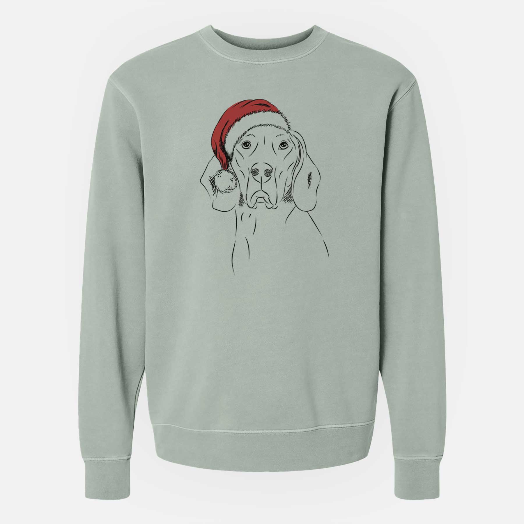 Santa Sagan the Coonhound - Unisex Pigment Dyed Crew Sweatshirt