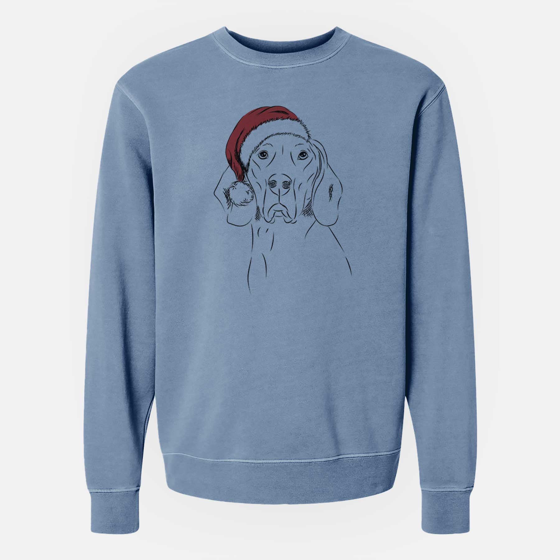 Santa Sagan the Coonhound - Unisex Pigment Dyed Crew Sweatshirt