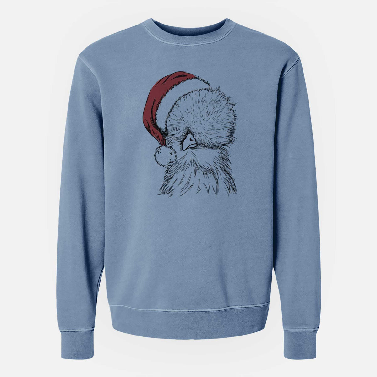 Santa Sally the Silkie Chicken - Unisex Pigment Dyed Crew Sweatshirt