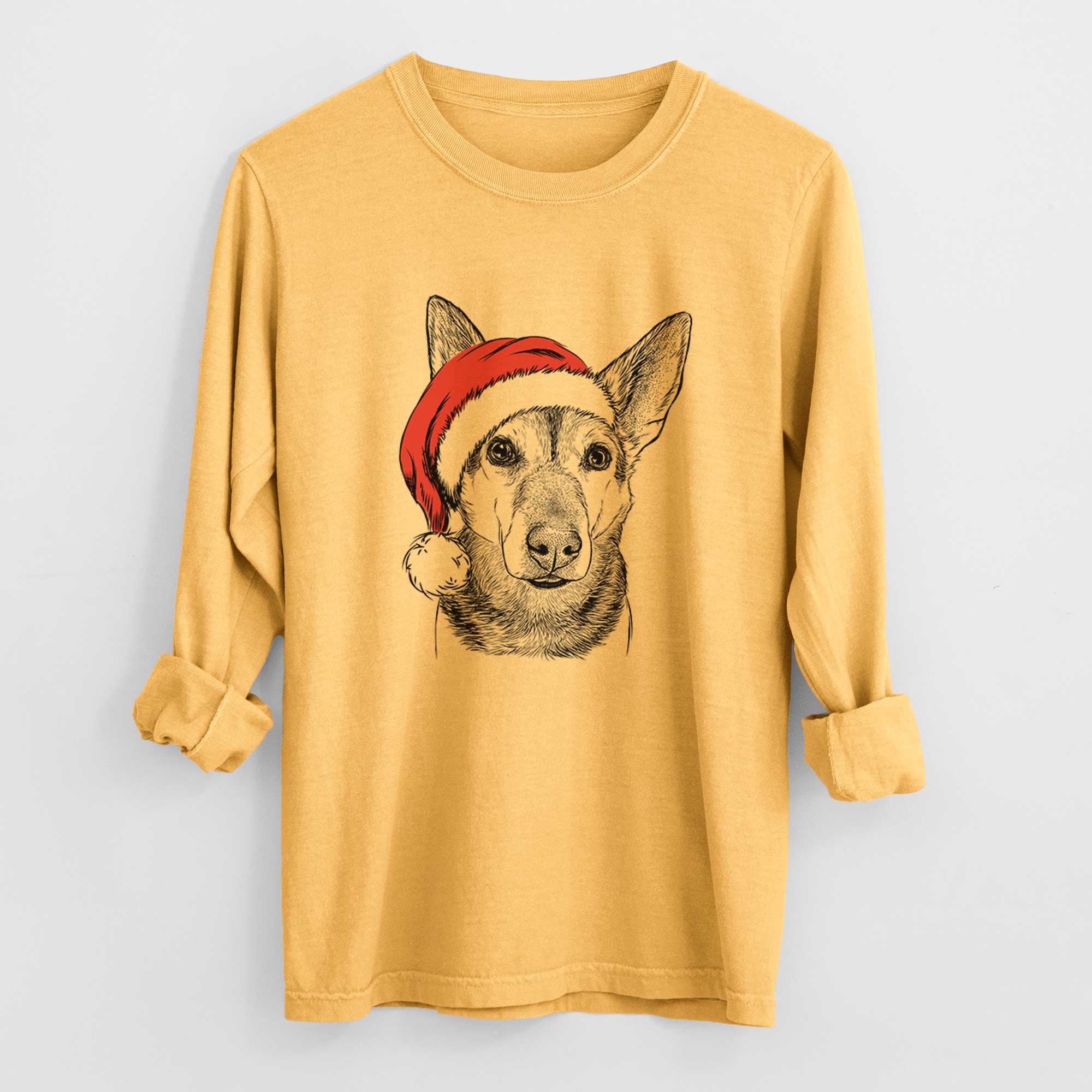 Santa Sammie the Mixed Breed - Heavyweight 100% Cotton Long Sleeve