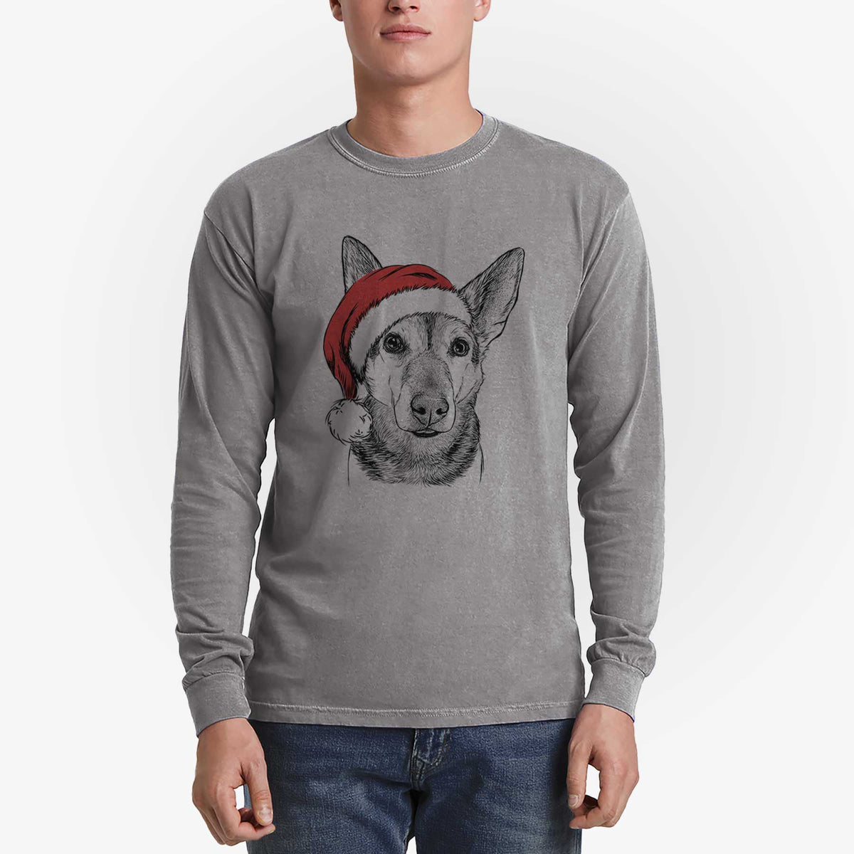 Santa Sammie the Mixed Breed - Heavyweight 100% Cotton Long Sleeve