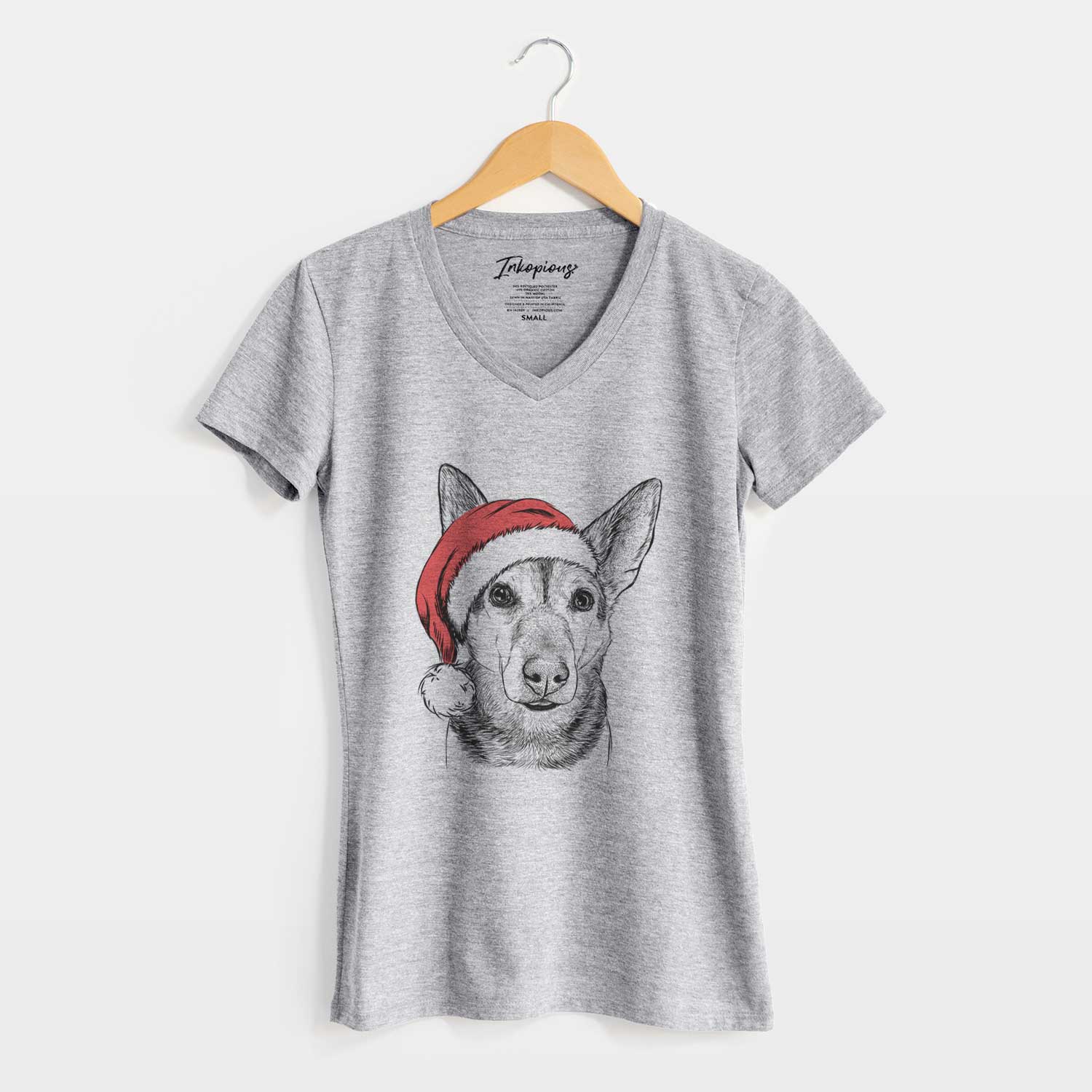 Santa Sammie the Mixed Breed - Women's V-neck Shirt