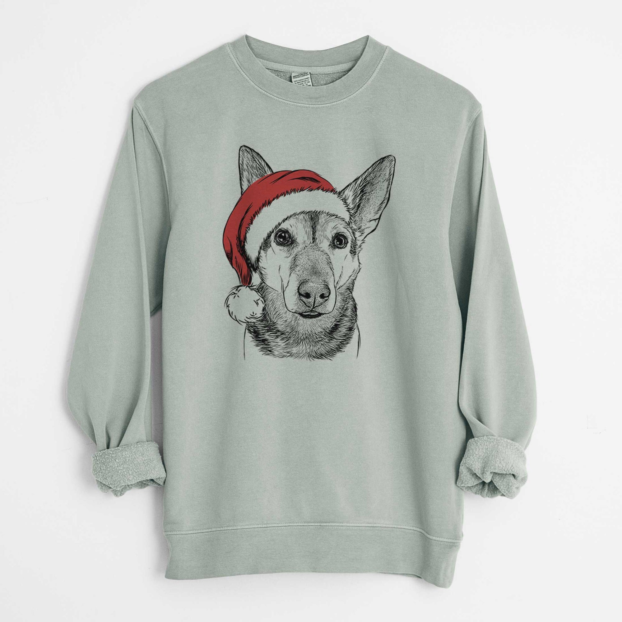 Santa Sammie the Mixed Breed - Unisex Pigment Dyed Crew Sweatshirt