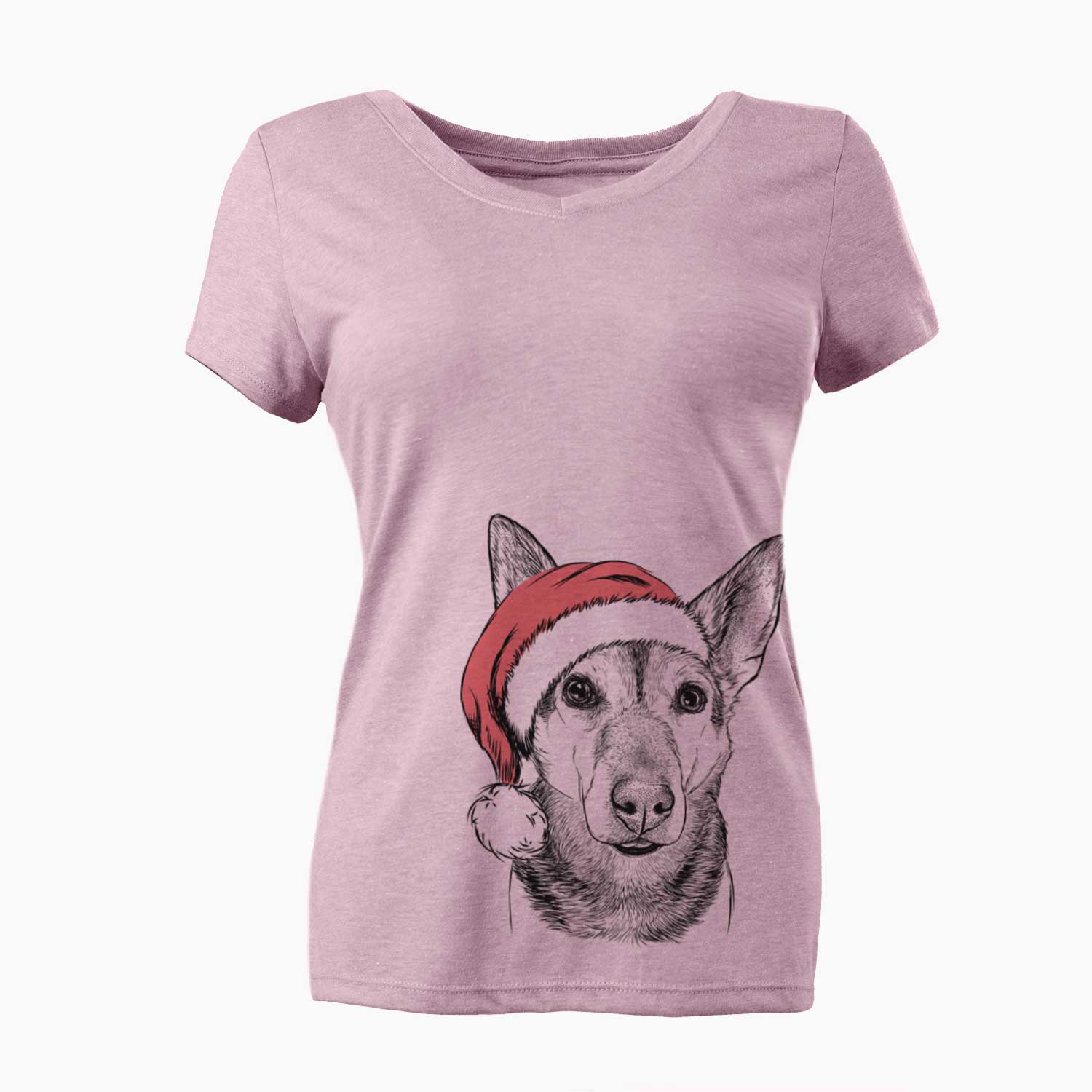 Santa Sammie the Mixed Breed - Women's V-neck Shirt