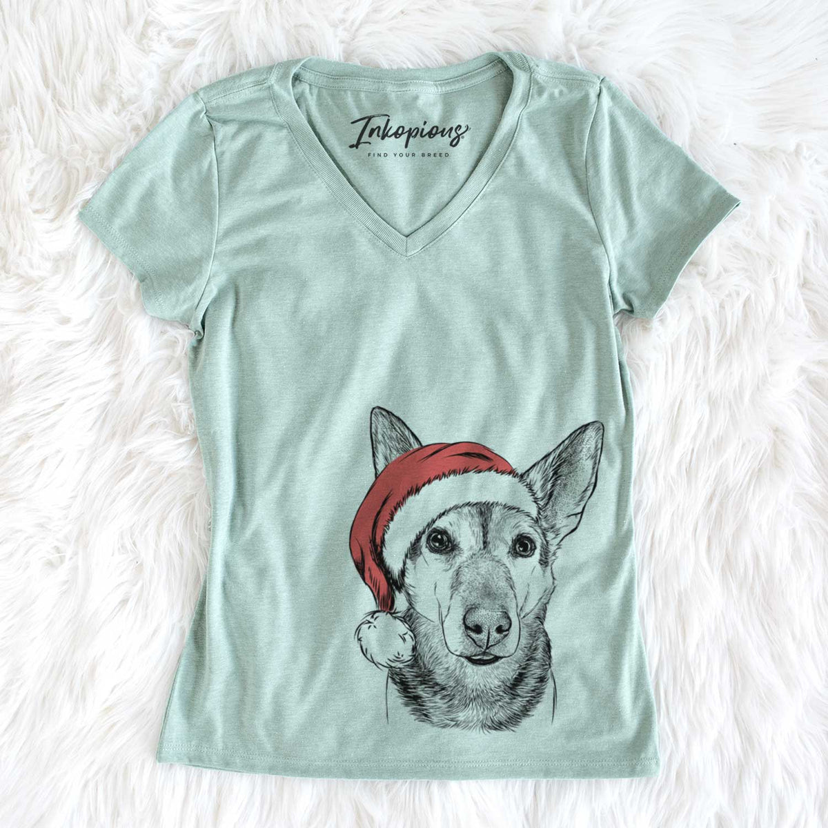 Santa Sammie the Mixed Breed - Women&#39;s V-neck Shirt