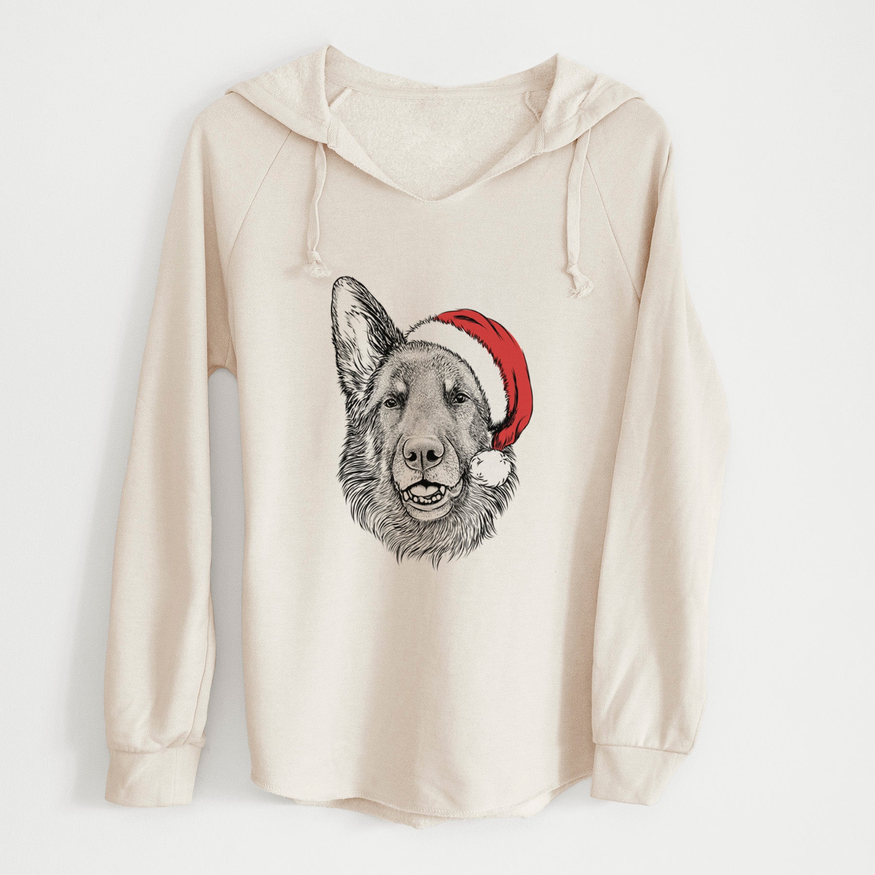 Santa Sammie the German Shepherd - Cali Wave Hooded Sweatshirt