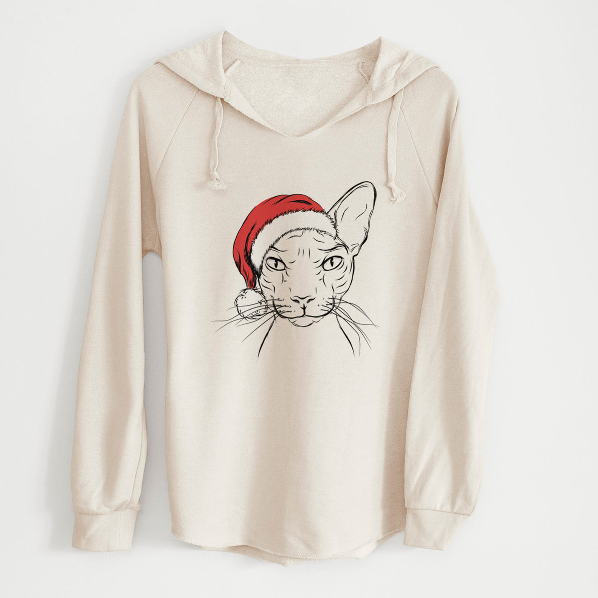 Santa Sammy the Spinx Cat - Cali Wave Hooded Sweatshirt