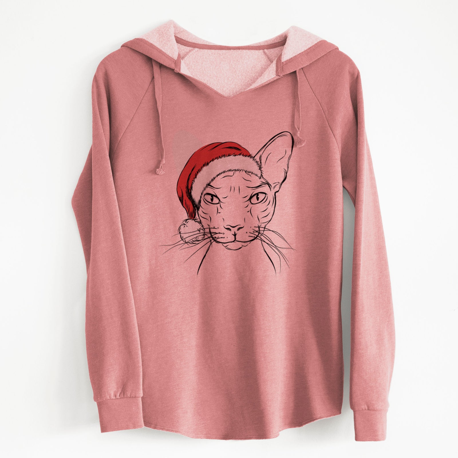 Santa Sammy the Spinx Cat - Cali Wave Hooded Sweatshirt