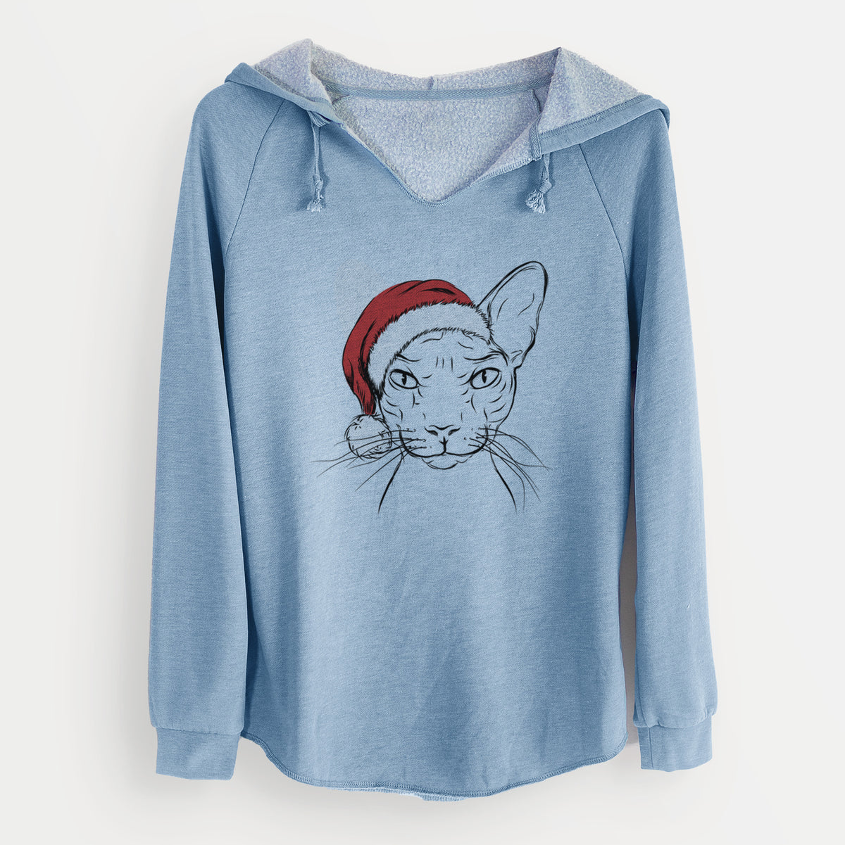 Santa Sammy the Spinx Cat - Cali Wave Hooded Sweatshirt