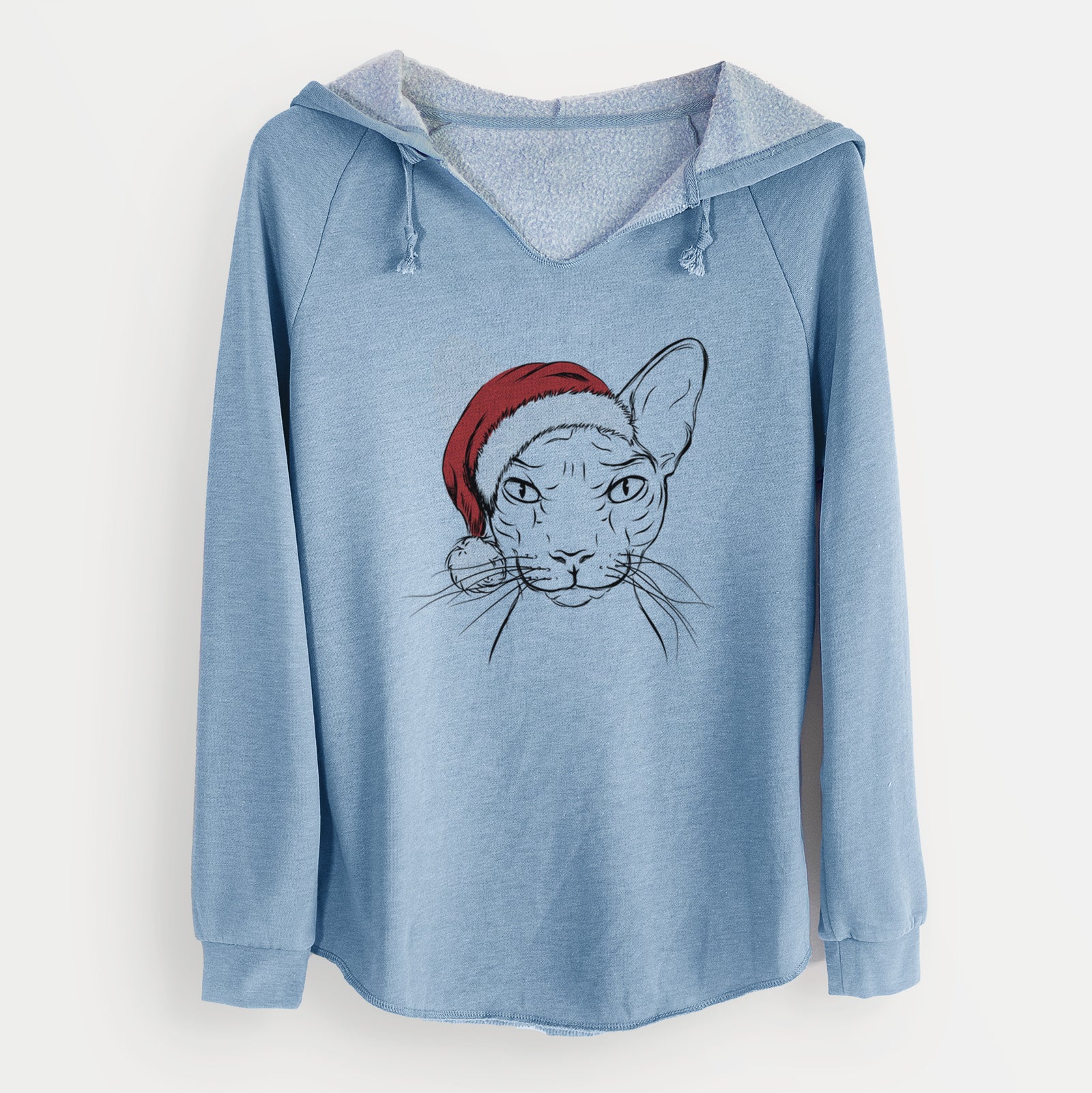 Santa Sammy the Spinx Cat - Cali Wave Hooded Sweatshirt