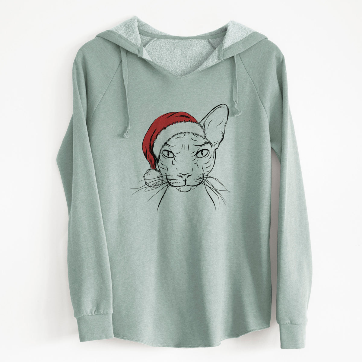Santa Sammy the Spinx Cat - Cali Wave Hooded Sweatshirt