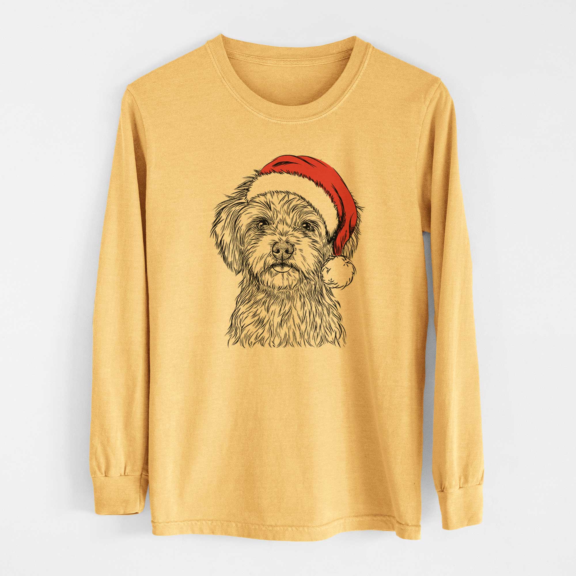 Santa Sammy the Shorkie - Heavyweight 100% Cotton Long Sleeve