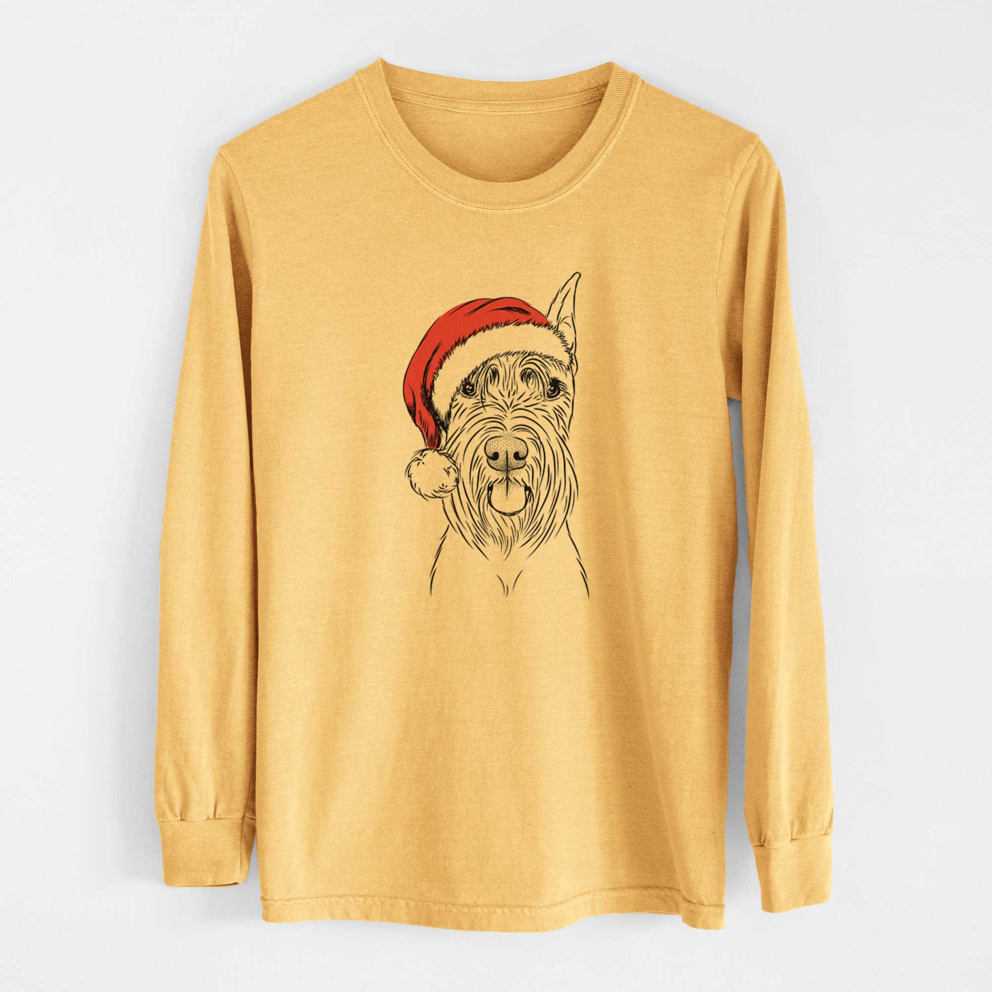 Santa Samuel the Standard Schnauzer - Heavyweight 100% Cotton Long Sleeve