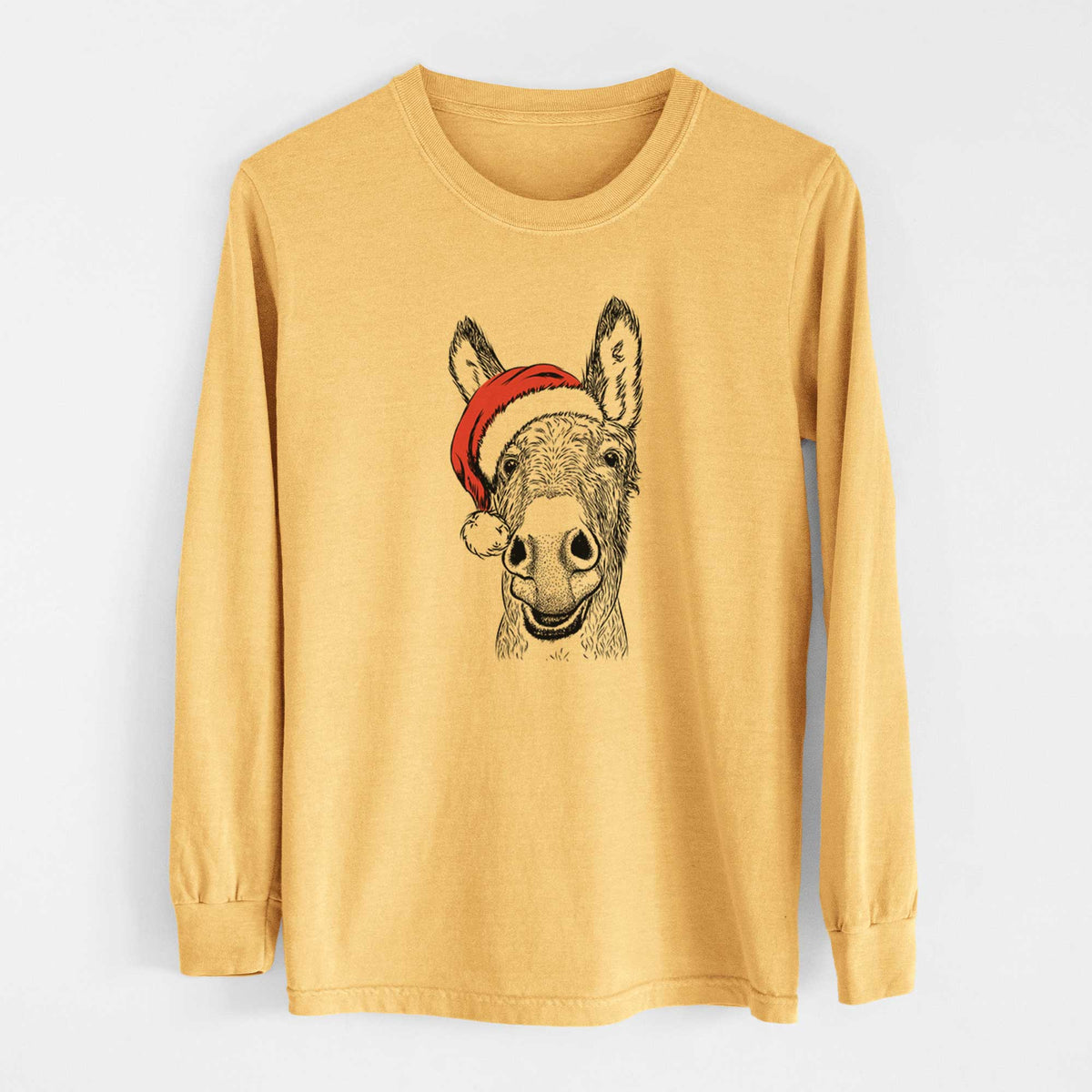 Santa Samule the Donkey - Heavyweight 100% Cotton Long Sleeve