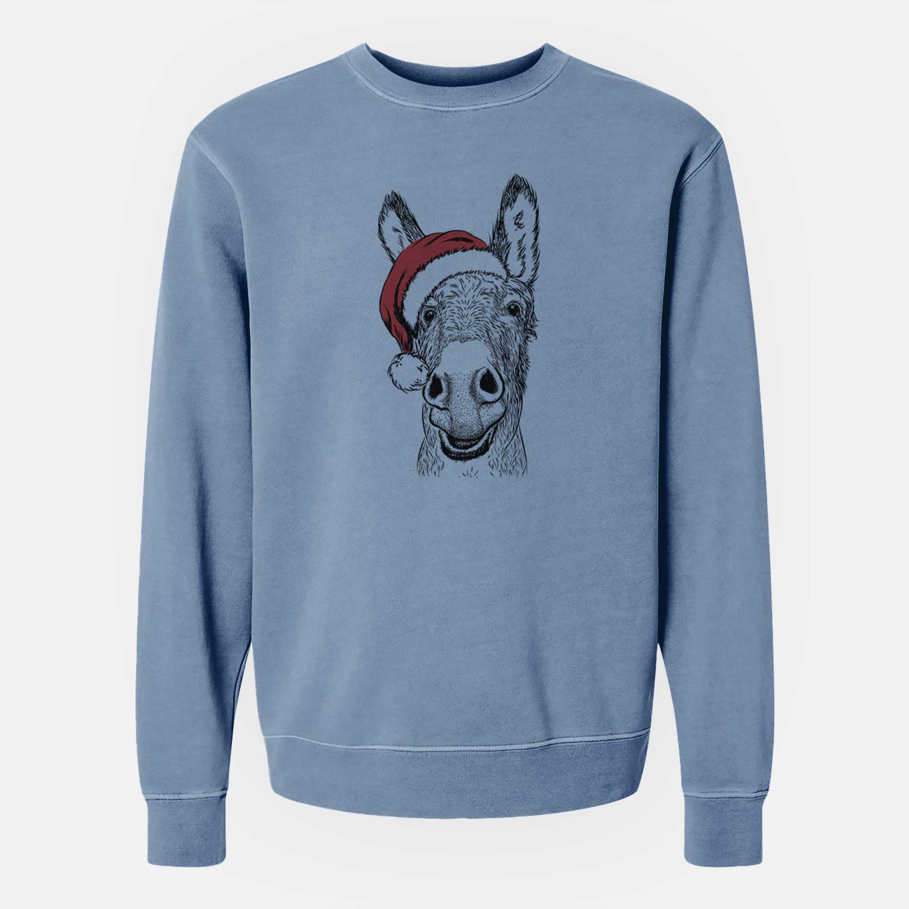 Santa Samule the Donkey - Unisex Pigment Dyed Crew Sweatshirt