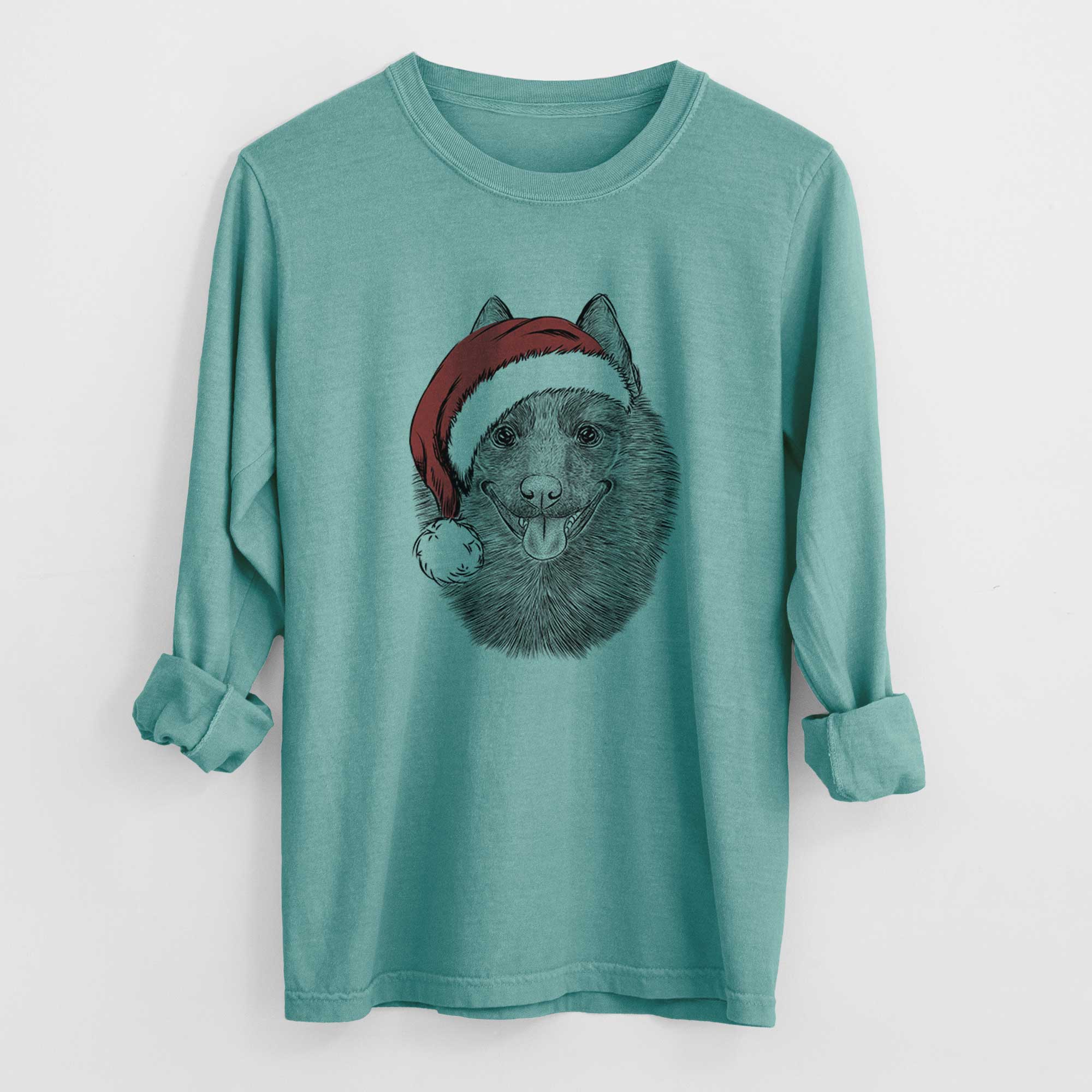 Santa Sander the Schipperke - Heavyweight 100% Cotton Long Sleeve