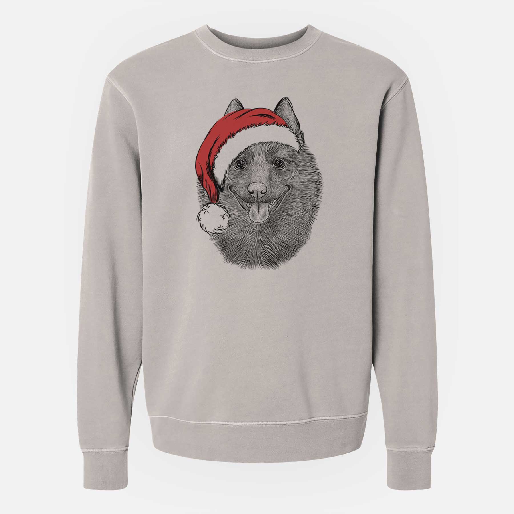 Santa Sander the Schipperke - Unisex Pigment Dyed Crew Sweatshirt