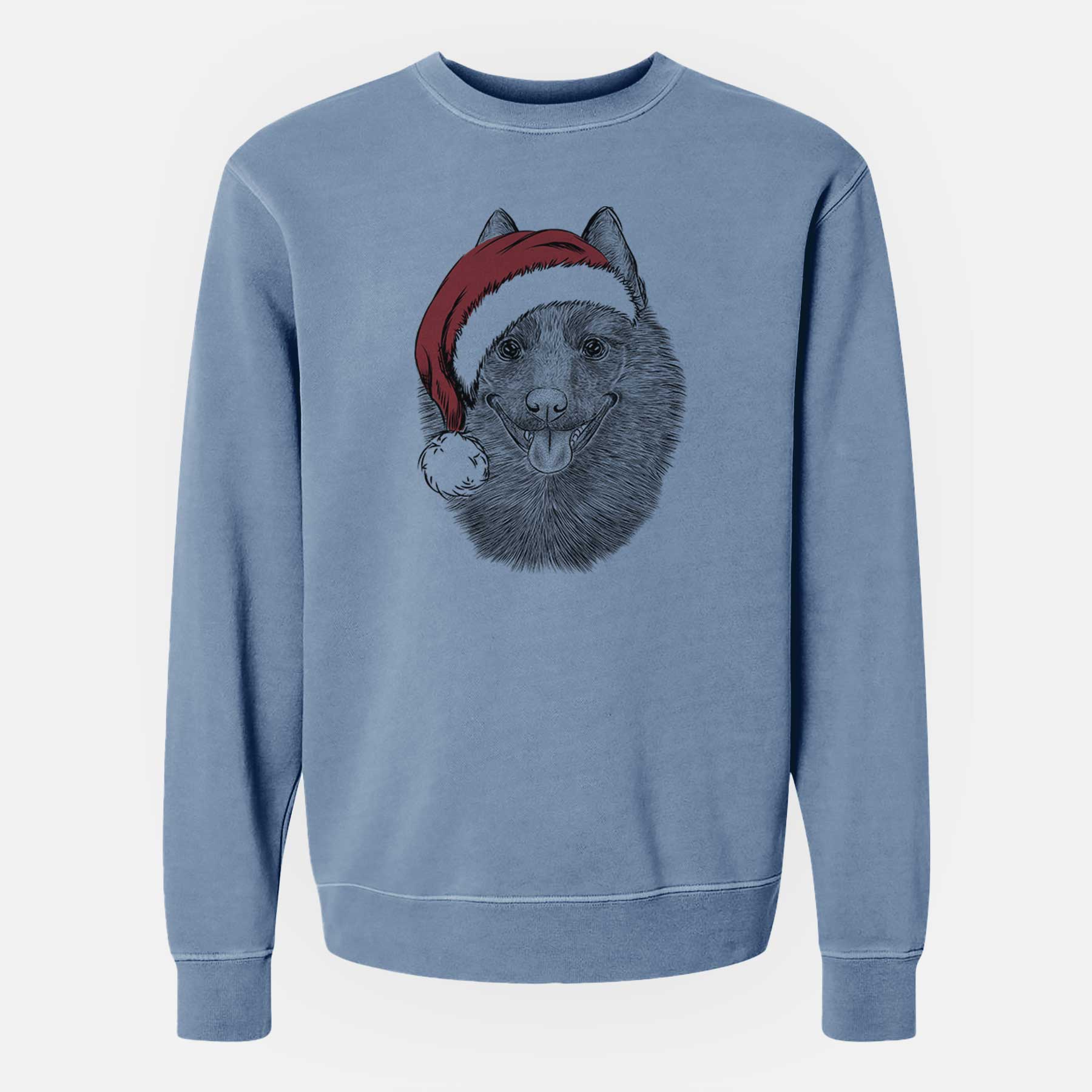 Santa Sander the Schipperke - Unisex Pigment Dyed Crew Sweatshirt