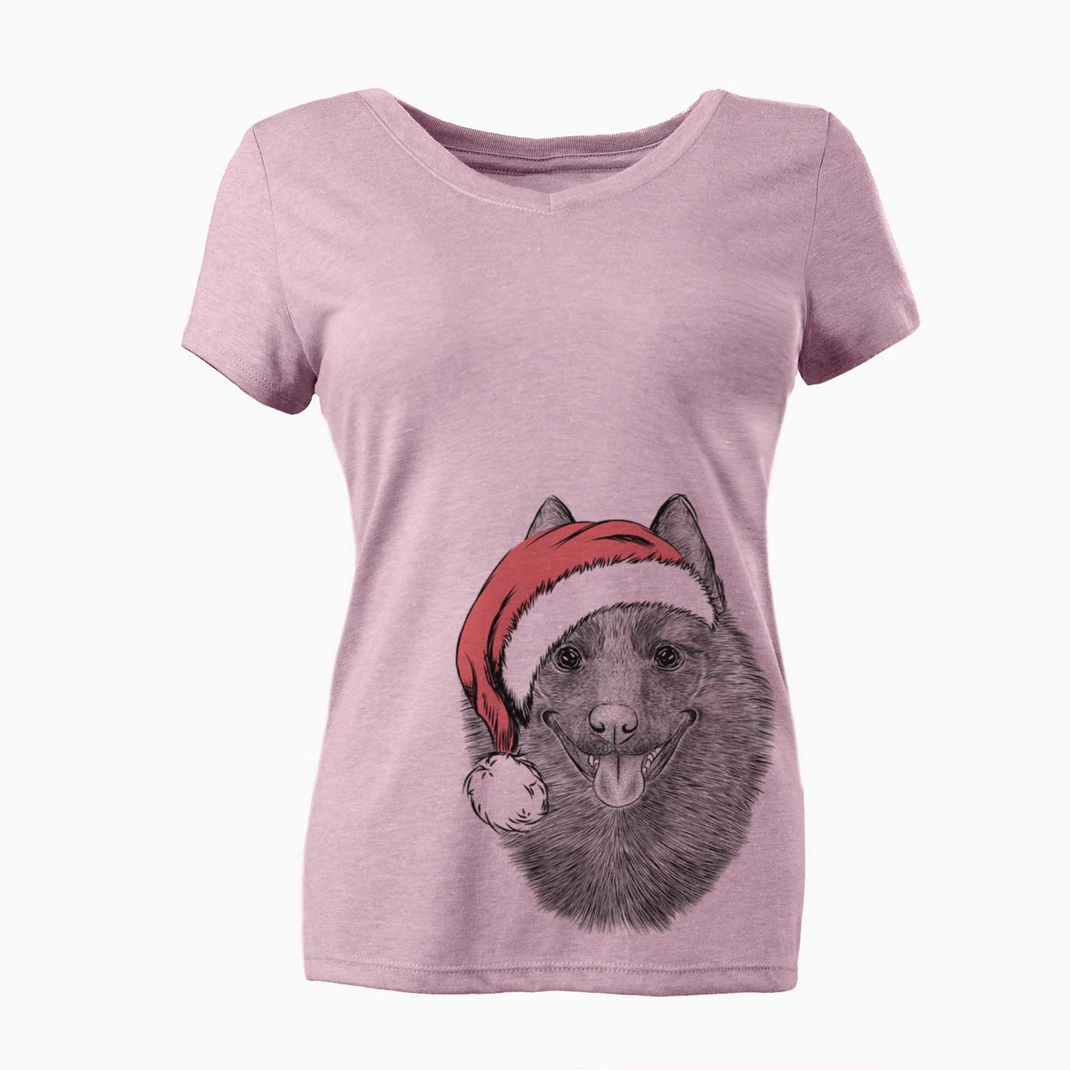 Santa Sander the Schipperke - Women's V-neck Shirt
