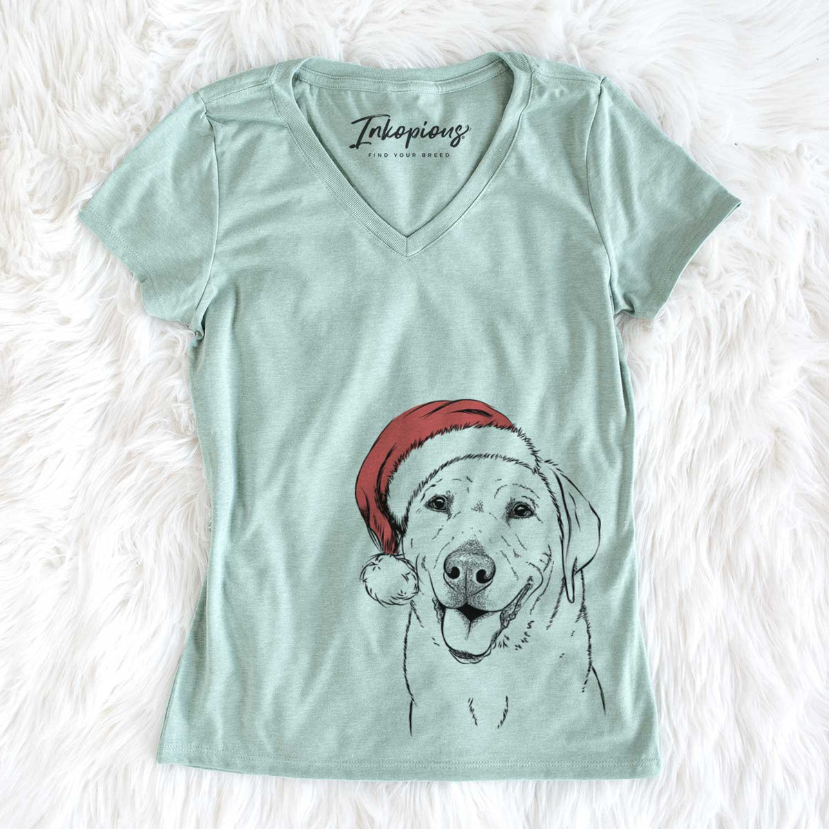 Santa Sanford the Labrador Retriever - Women&#39;s V-neck Shirt