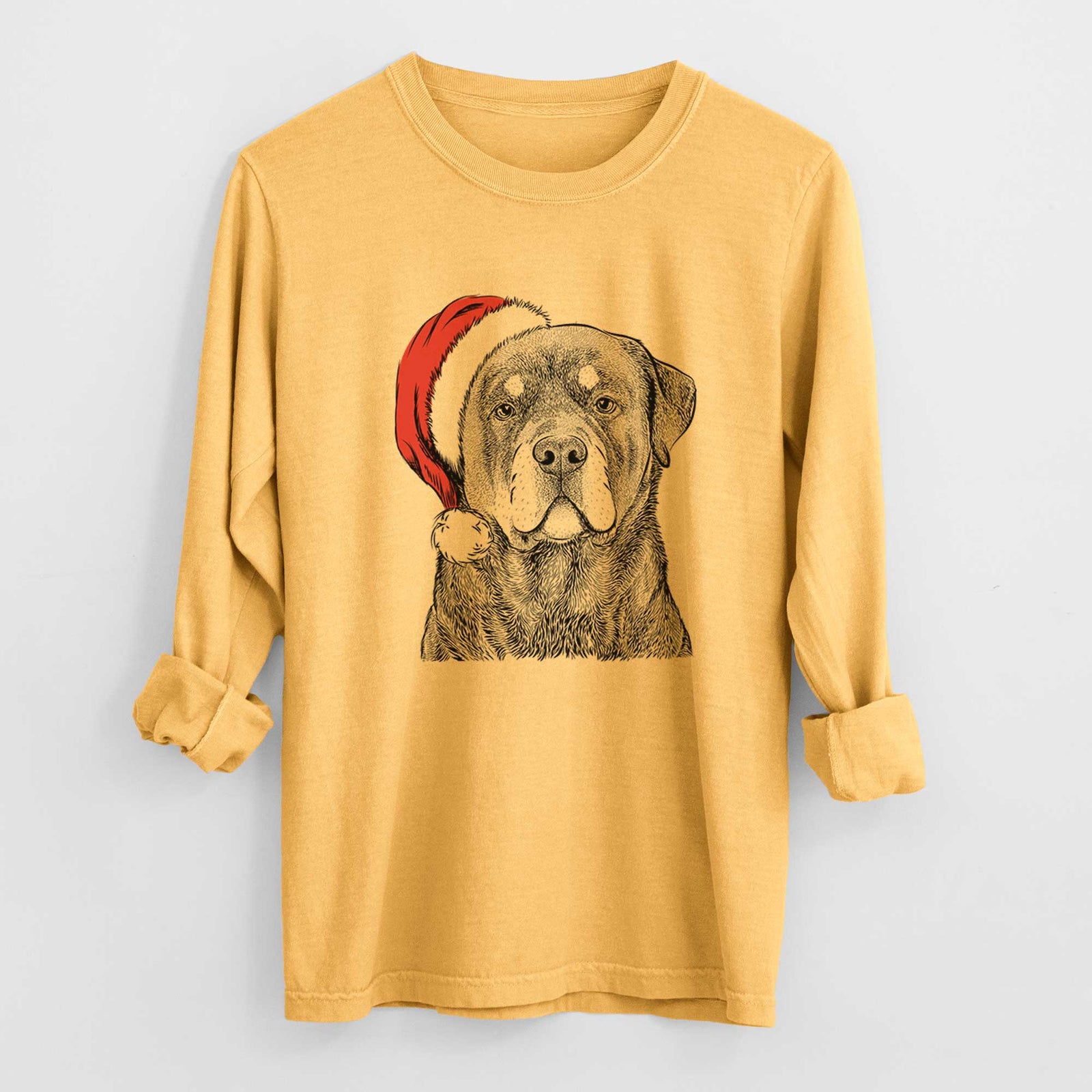 Santa Sarge the Rottweiler - Heavyweight 100% Cotton Long Sleeve