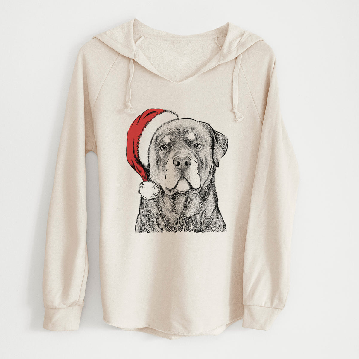 Santa Sarge the Rottweiler - Cali Wave Hooded Sweatshirt