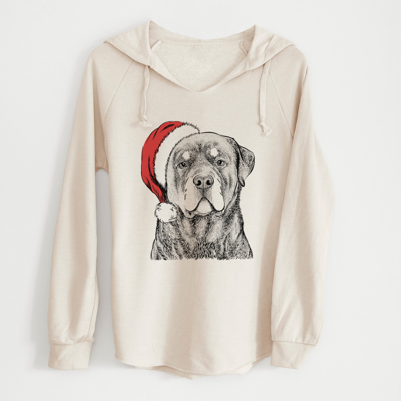 Santa Sarge the Rottweiler - Cali Wave Hooded Sweatshirt