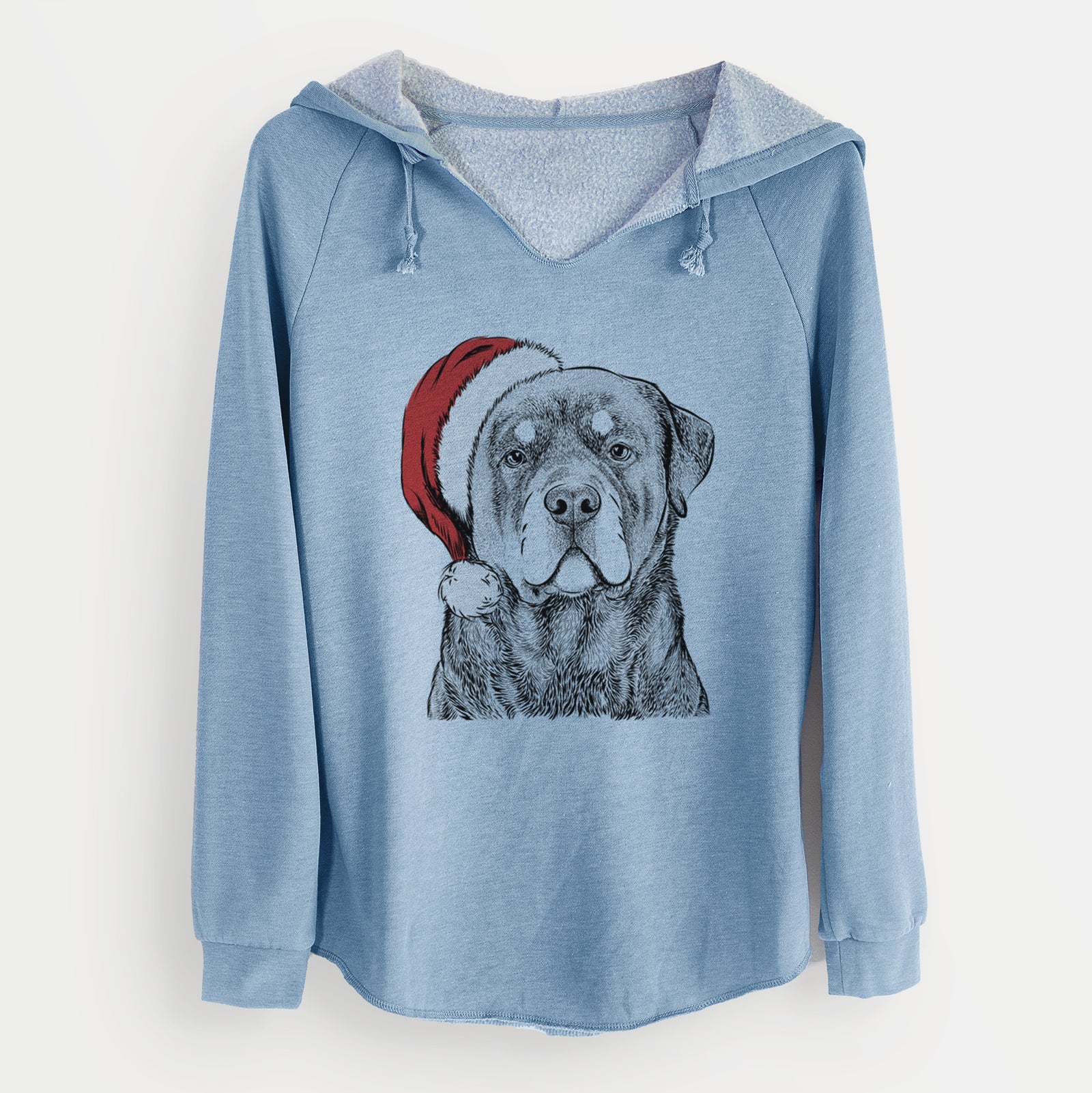 Santa Sarge the Rottweiler - Cali Wave Hooded Sweatshirt