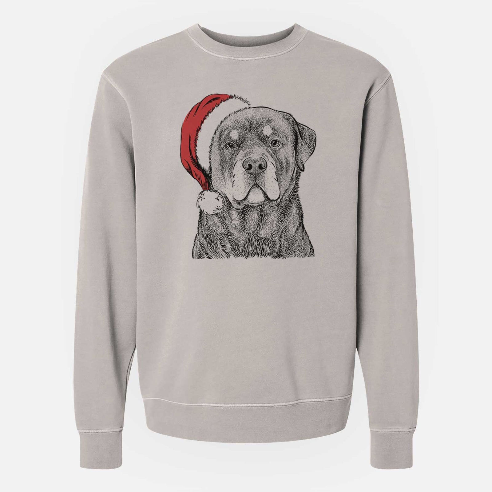 Santa Sarge the Rottweiler - Unisex Pigment Dyed Crew Sweatshirt