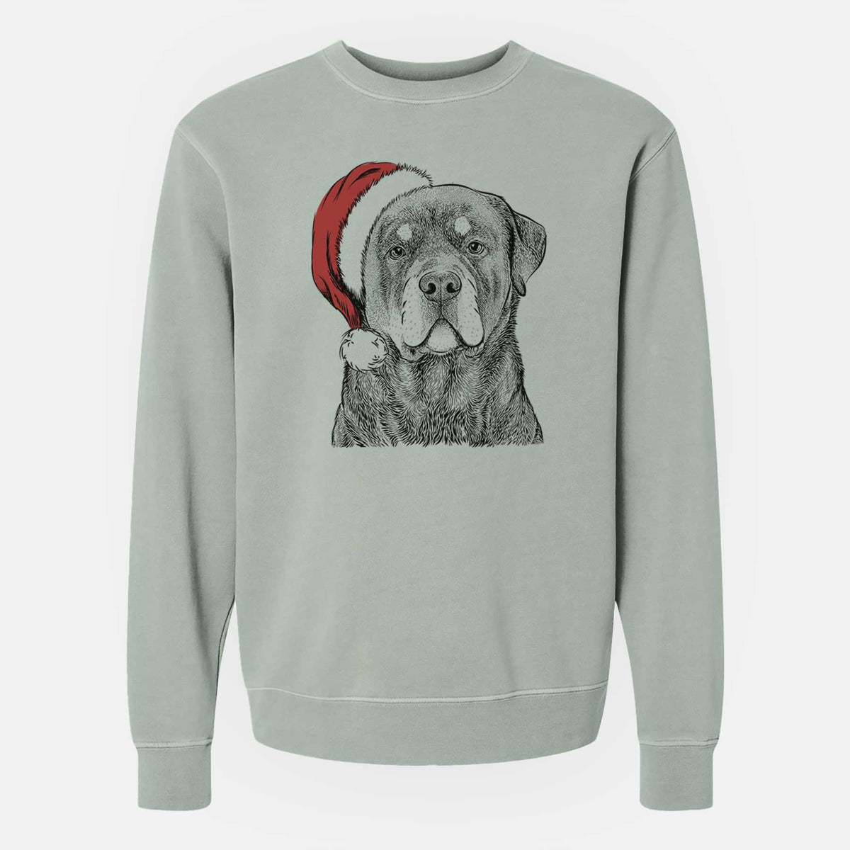 Santa Sarge the Rottweiler - Unisex Pigment Dyed Crew Sweatshirt