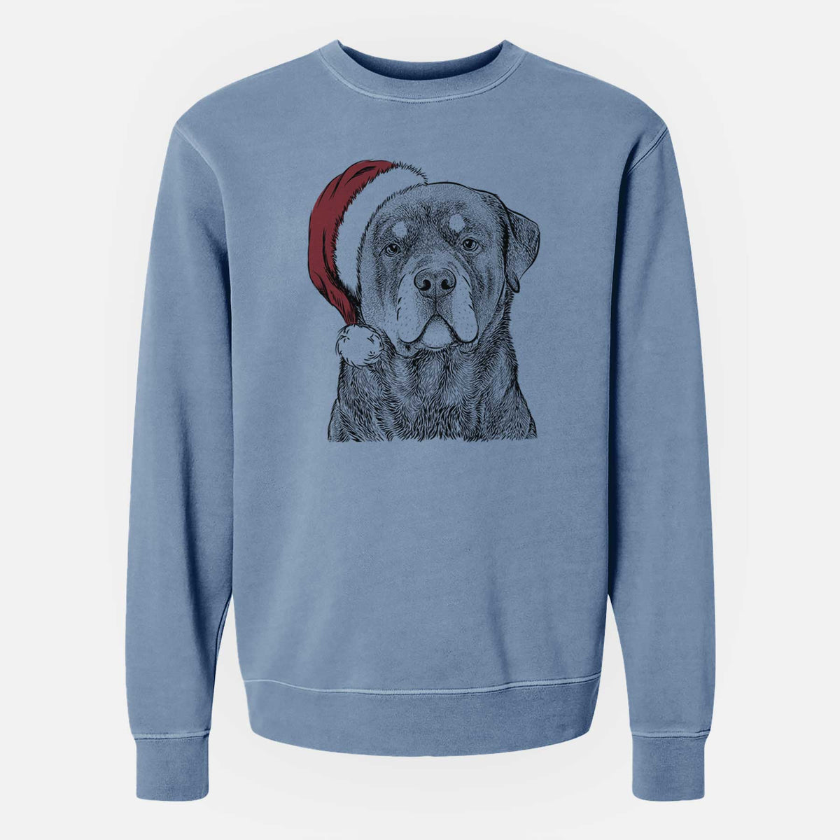 Santa Sarge the Rottweiler - Unisex Pigment Dyed Crew Sweatshirt