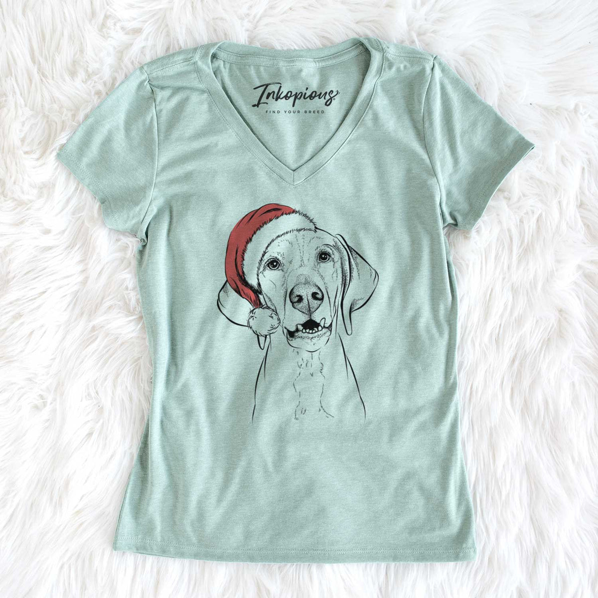 Santa Sarge the Vizsla - Women's V-neck Shirt