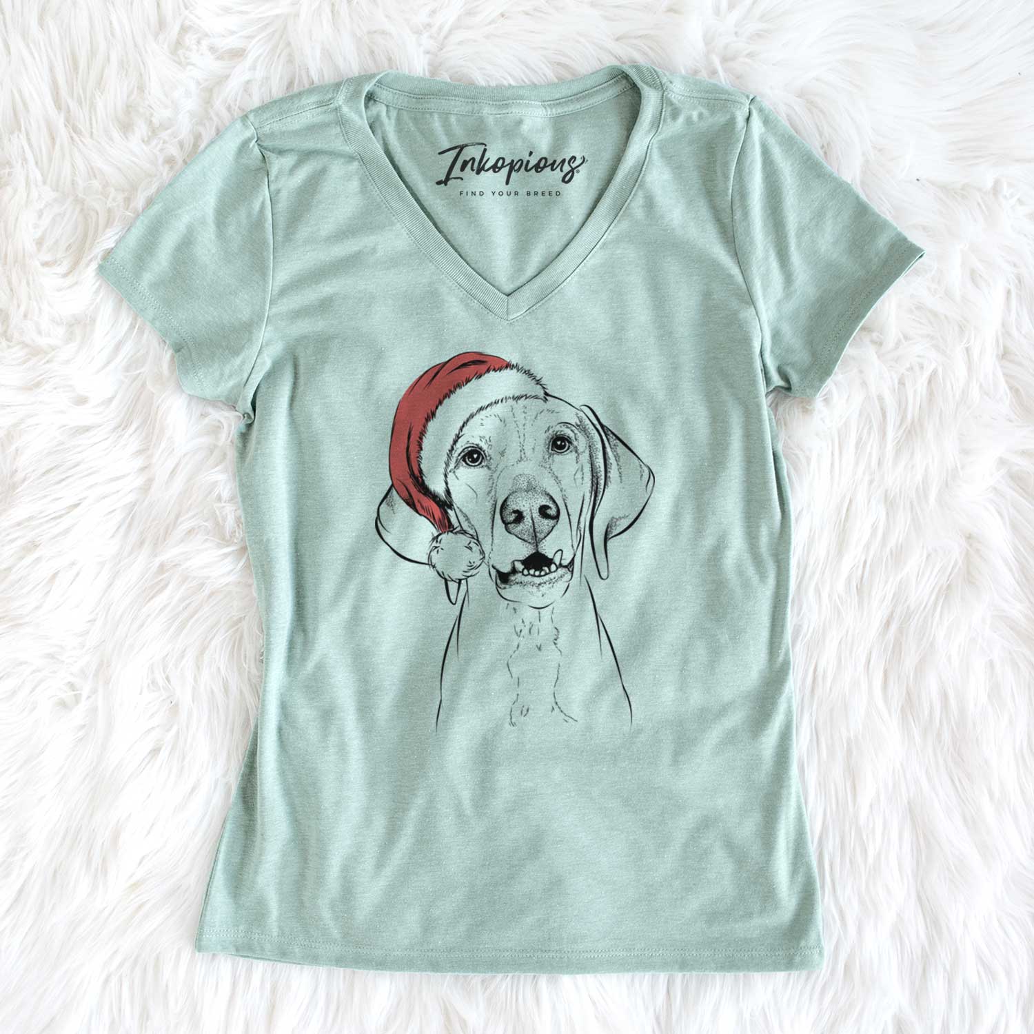 Santa Sarge the Vizsla - Women's V-neck Shirt