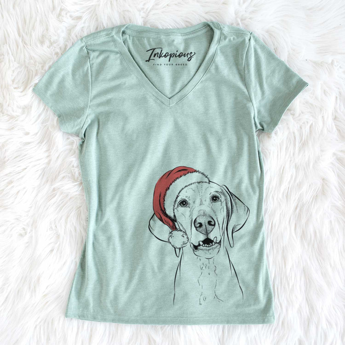 Santa Sarge the Vizsla - Women&#39;s V-neck Shirt